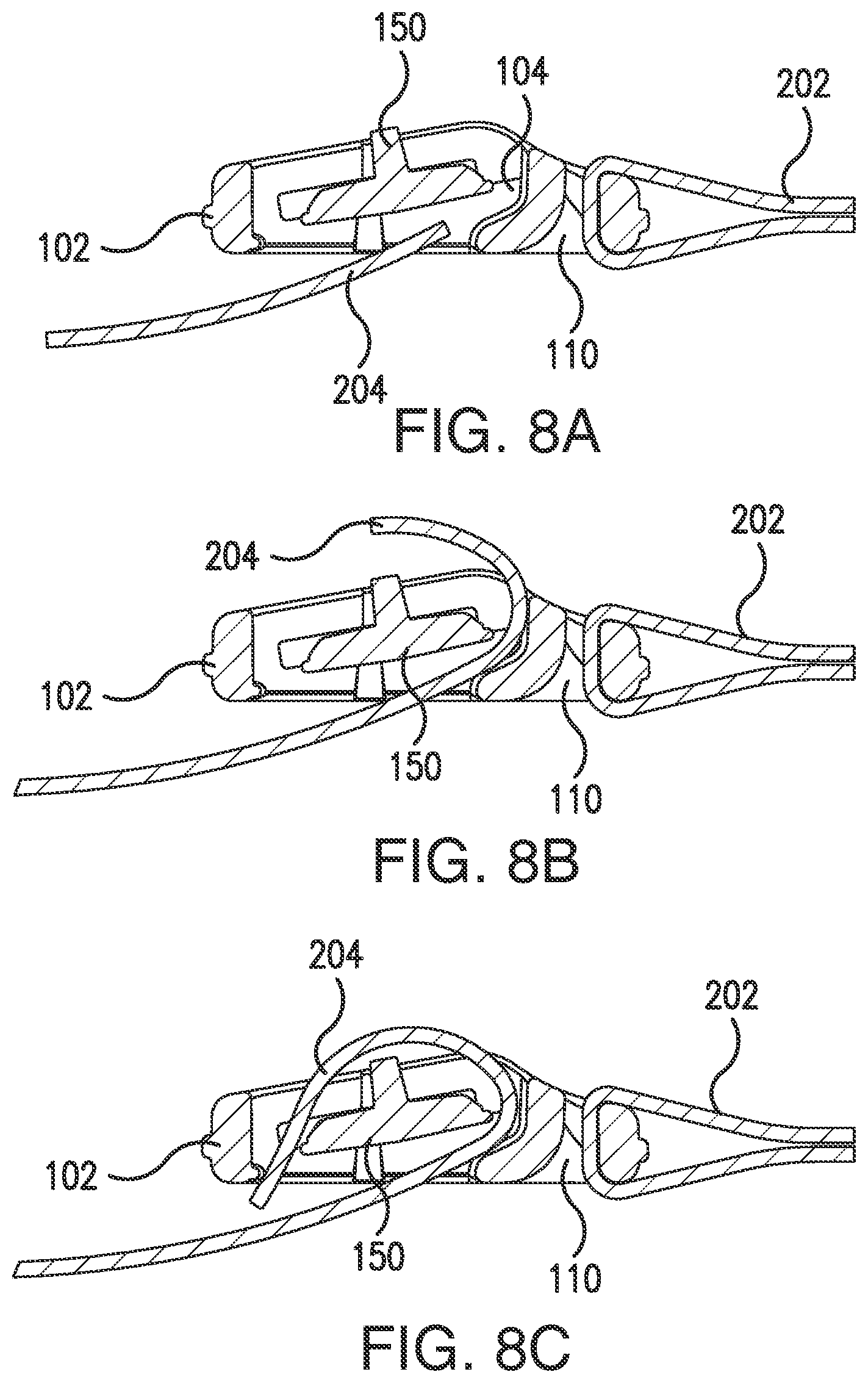 Patent US12310461 Figure 8 – Web strap buckle with locking mechanism