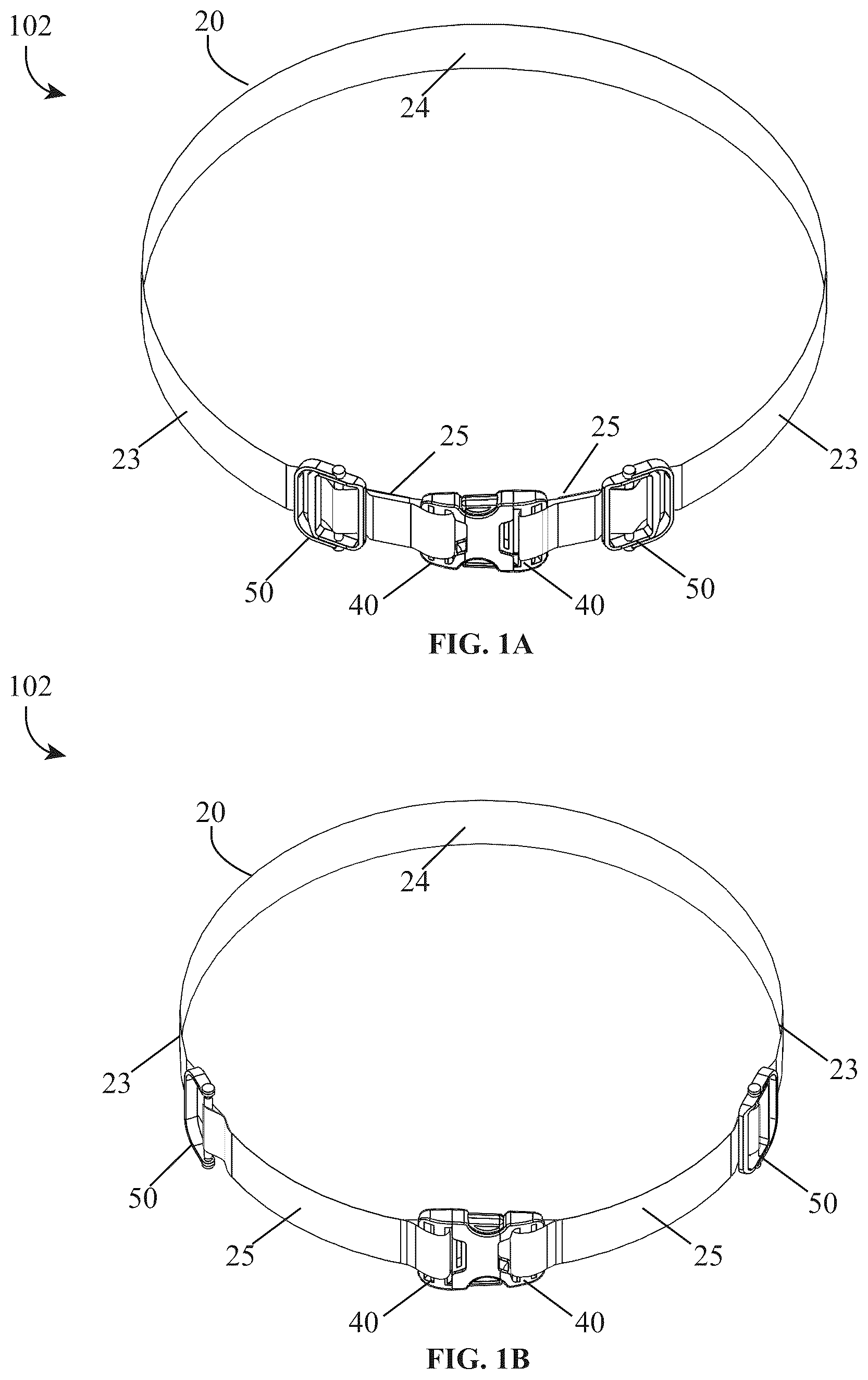 Patent US12310462 — Adjustable closure devices with handle and locking mechanisms — Figure 1