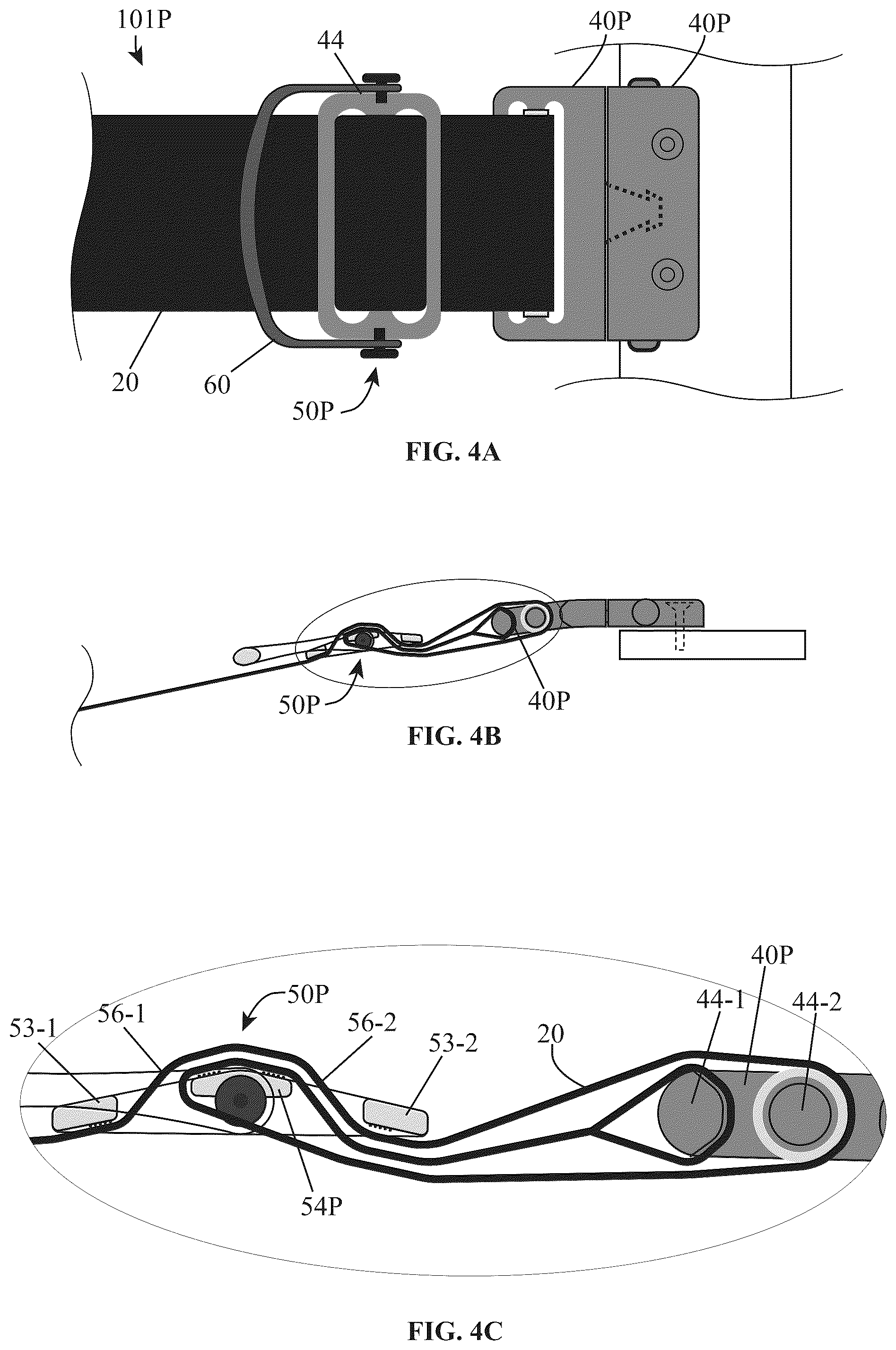 Patent US12310462 Figure 4 – Adjustable closure devices with handle and locking mechanisms