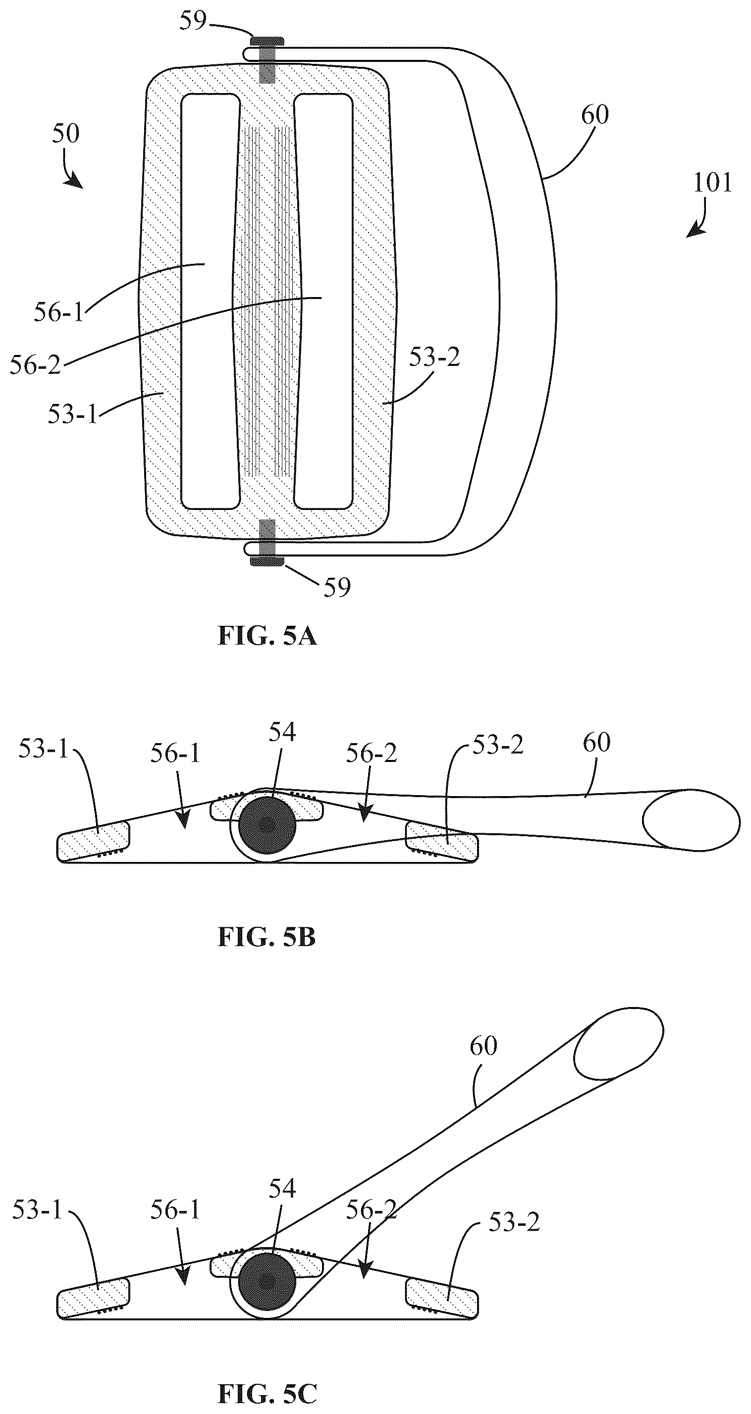 Patent US12310462 Figure 5 – Adjustable closure devices with handle and locking mechanisms