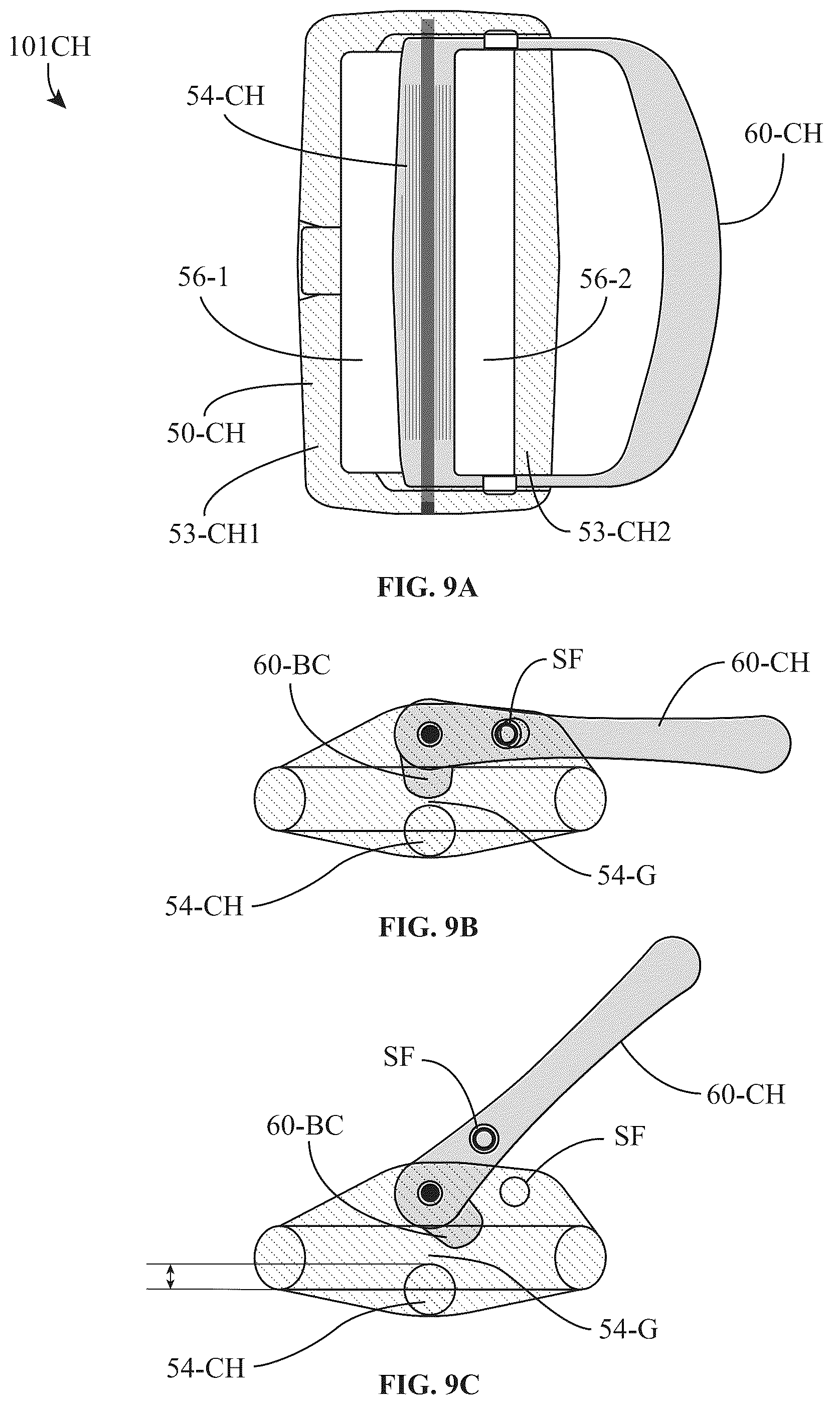 Patent US12310462 Figure 15 – Adjustable closure devices with handle and locking mechanisms