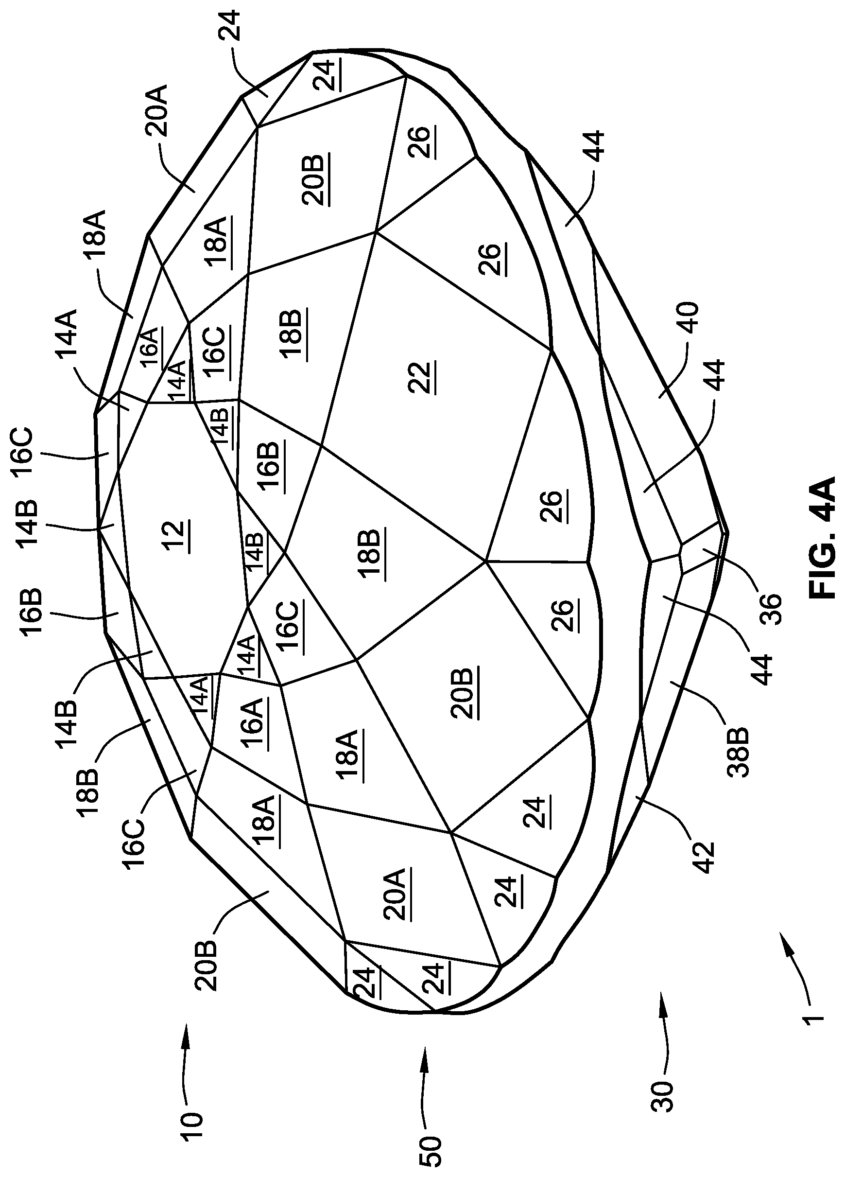 Patent US12310464 Figure 5 – Gemstone and method of cutting the same