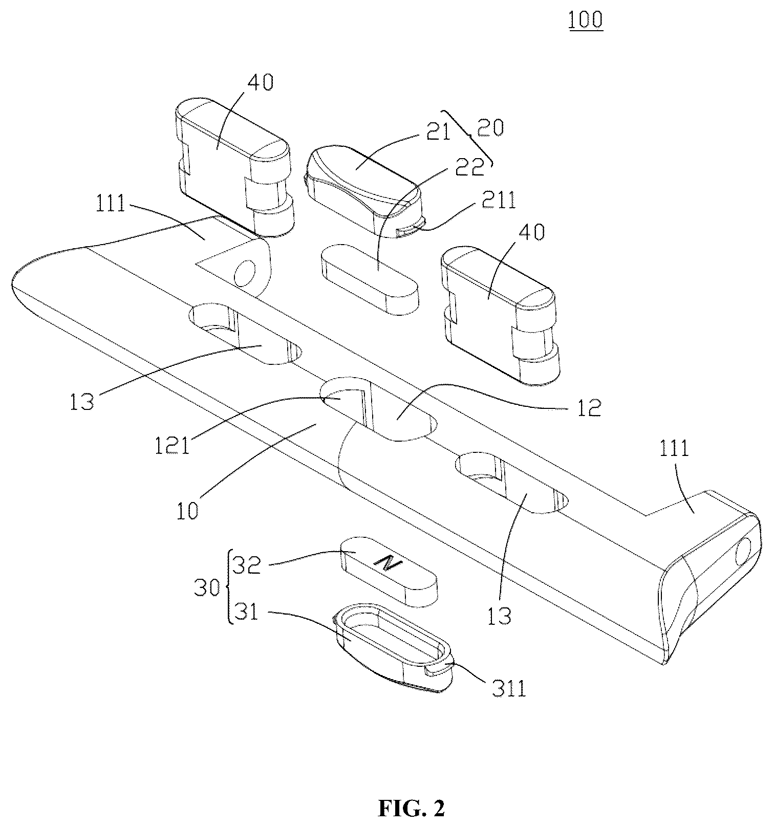 Patent US12310467 Figure 2 – Connector applied to watchband, watchband and watch