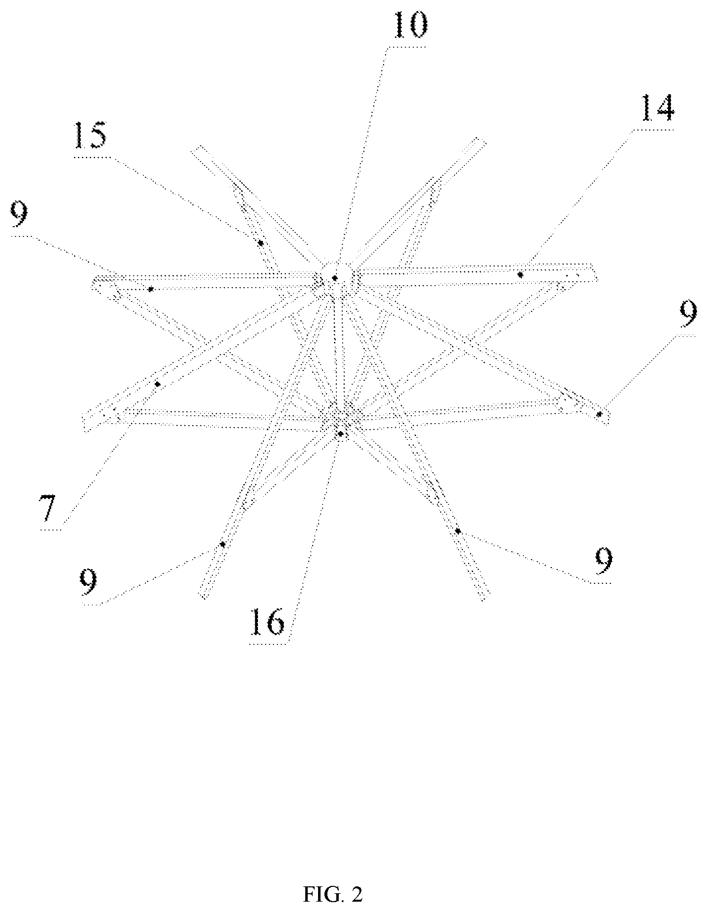 Patent US12310468 Figure 2 – Side-arm umbrella structure
