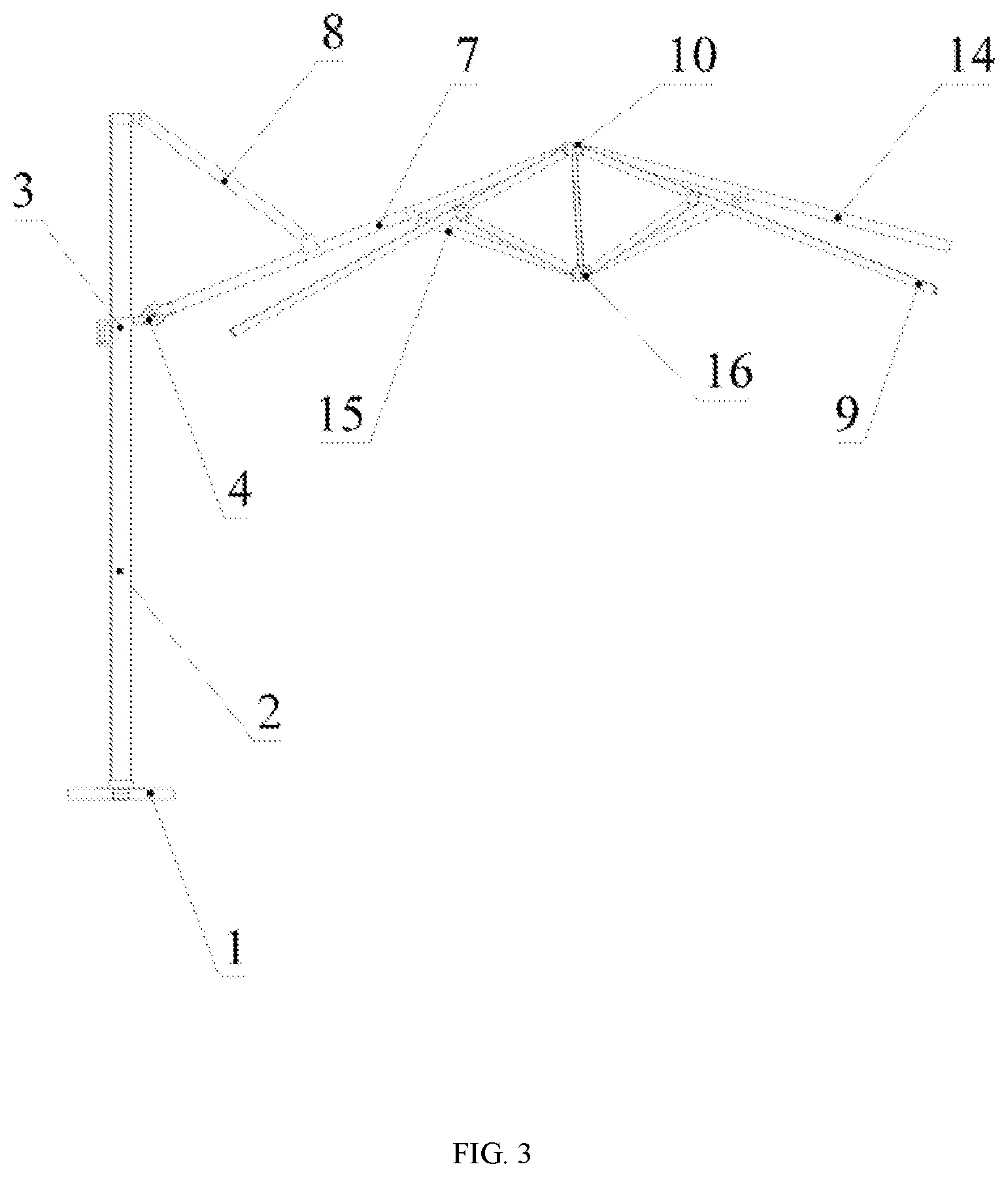 Patent US12310468 Figure 3 – Side-arm umbrella structure