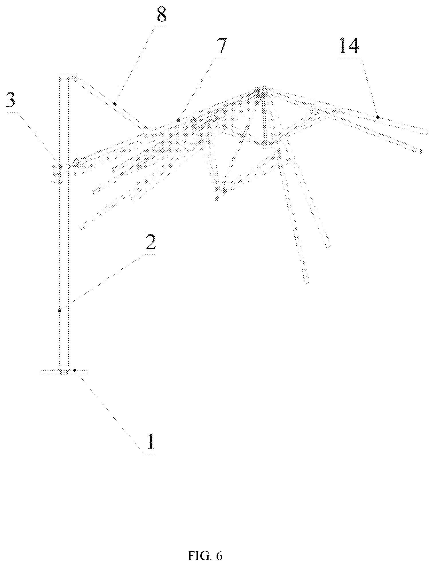 Patent US12310468 Figure 6 – Side-arm umbrella structure