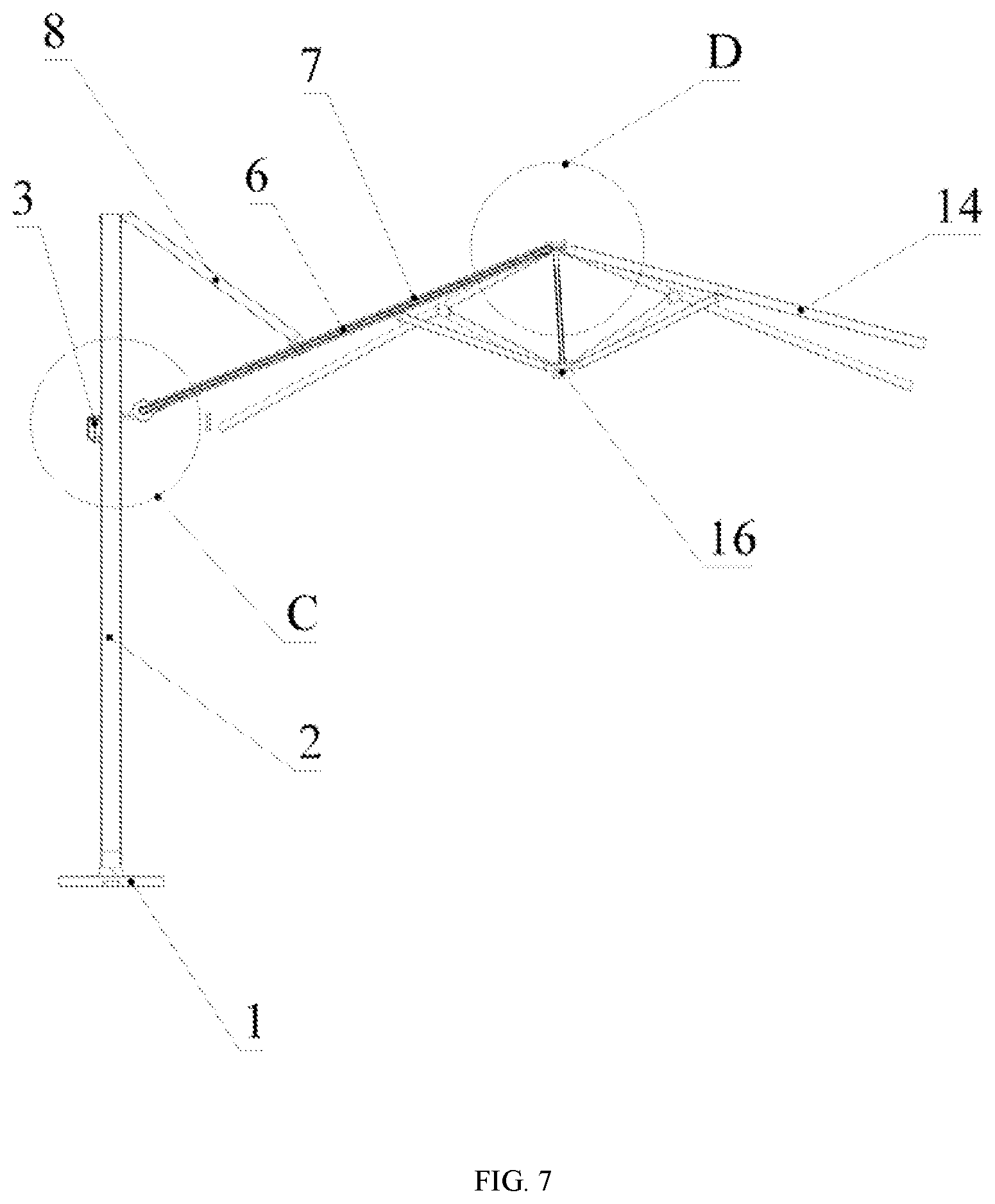Patent US12310468 Figure 7 – Side-arm umbrella structure