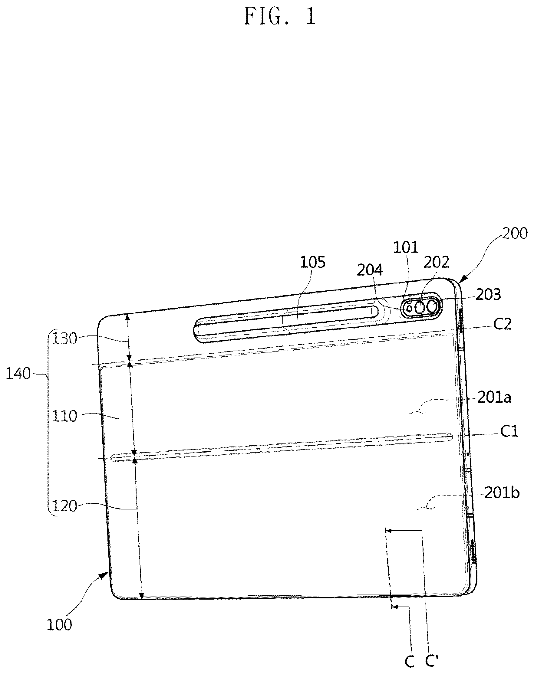 Patent US12310471 Figure 1 – Electronic device cover