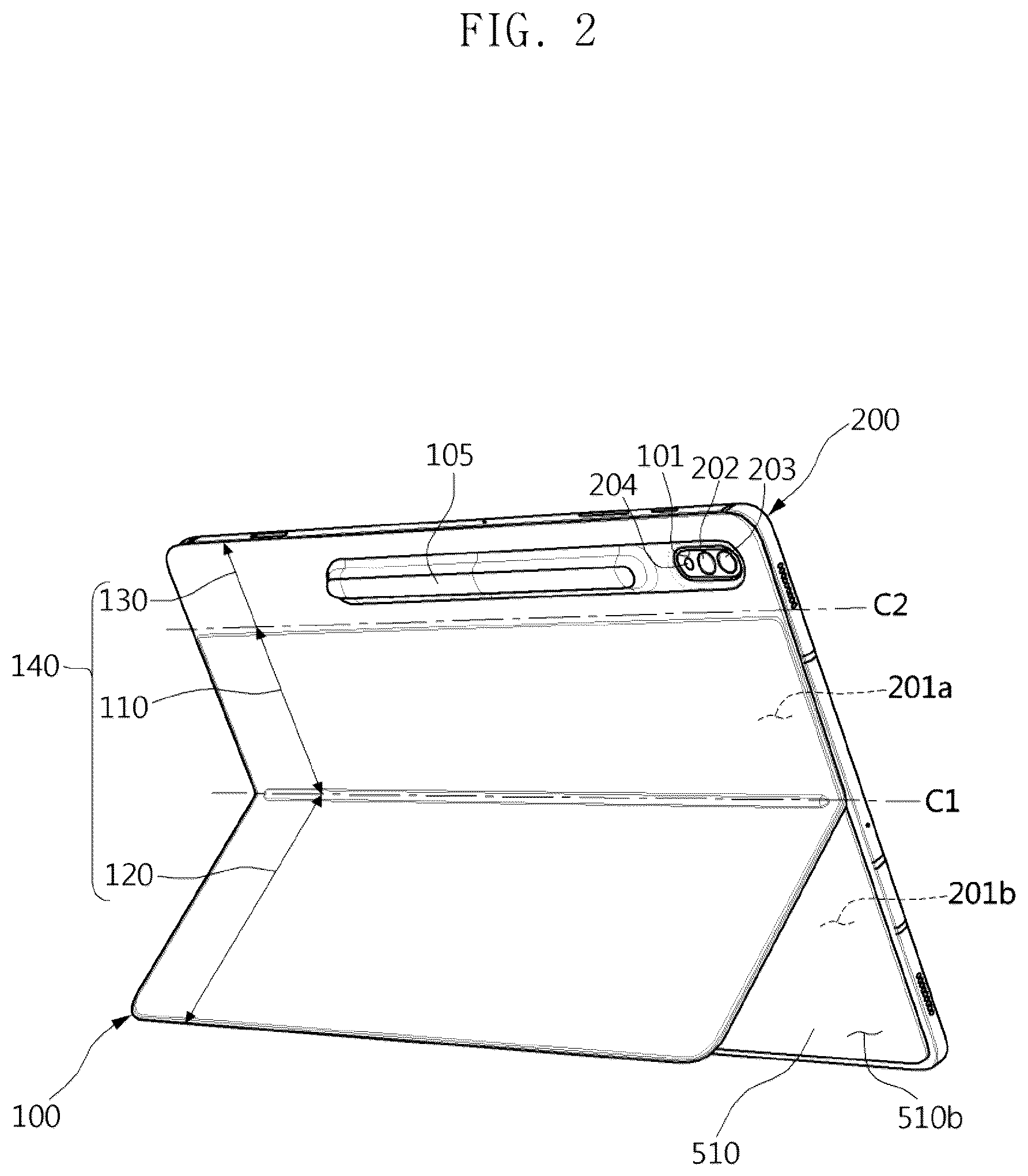 Patent US12310471 Figure 2 – Electronic device cover