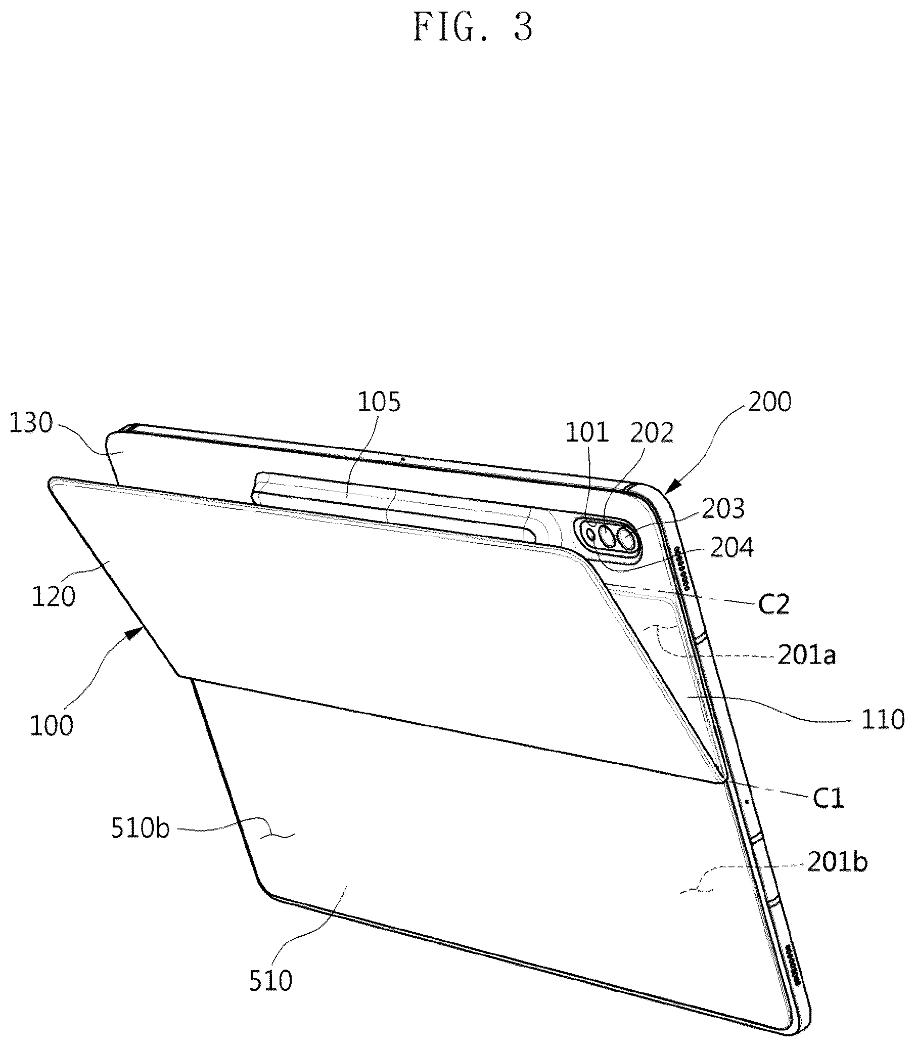 Patent US12310471 Figure 3 – Electronic device cover
