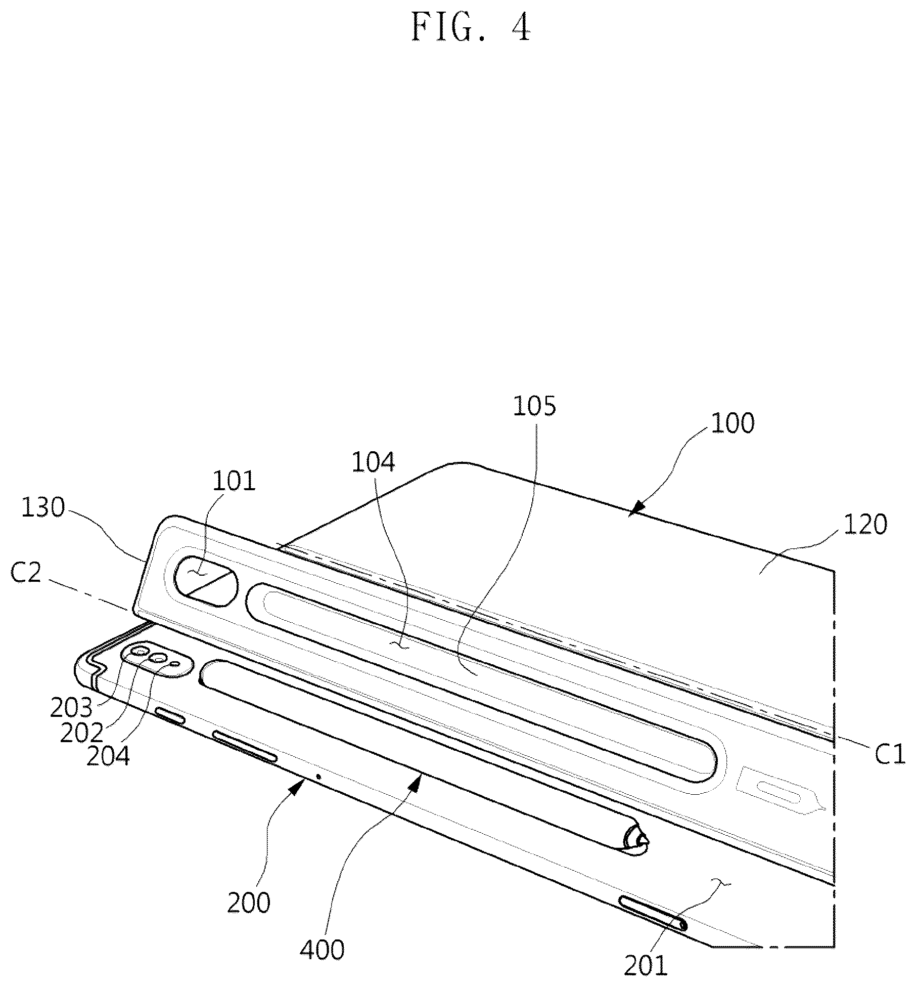 Patent US12310471 Figure 4 – Electronic device cover