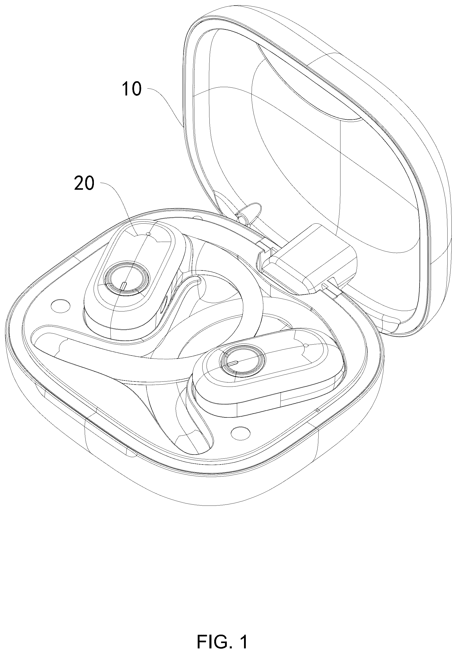 Patent US12310473 Figure 1 – Luminescent earphone compartment