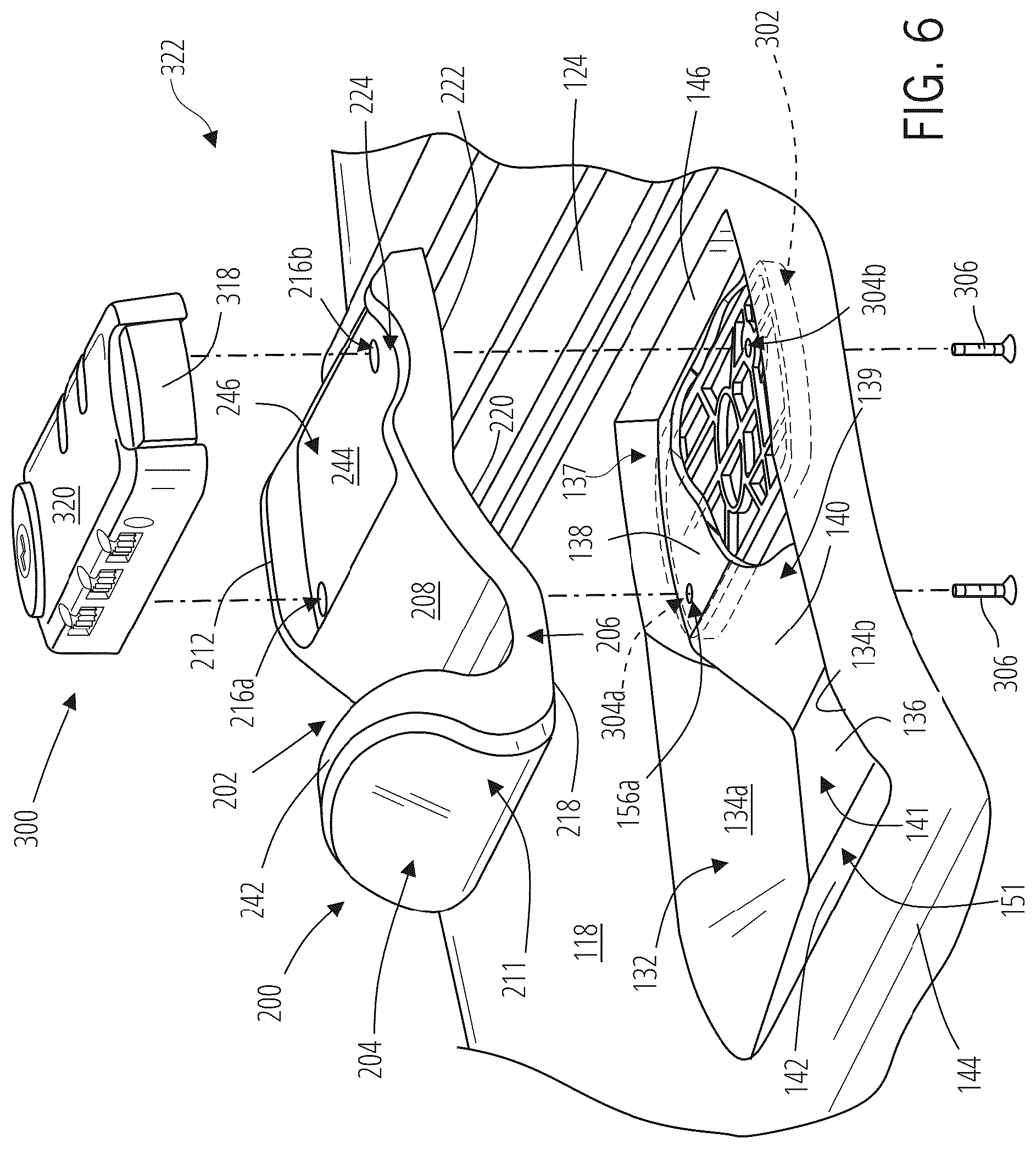Patent US12310476 Figure 6 – Luggage article attachment member
