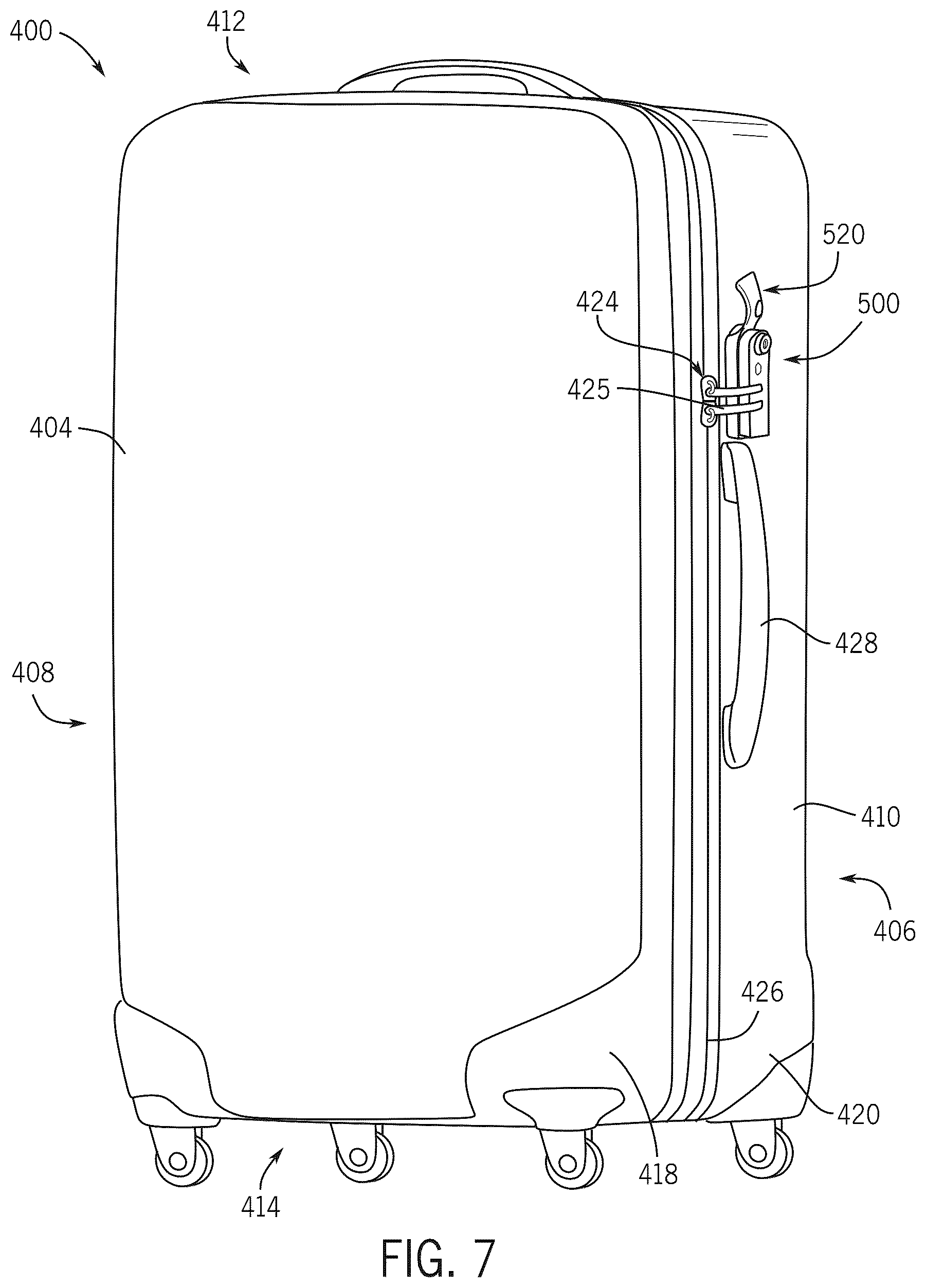 Patent US12310476 Figure 7 – Luggage article attachment member