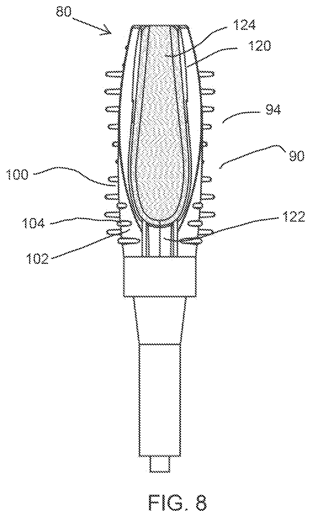 Patent US12310484 Figure 5 – Cosmetic applicator with separately formed surfaces