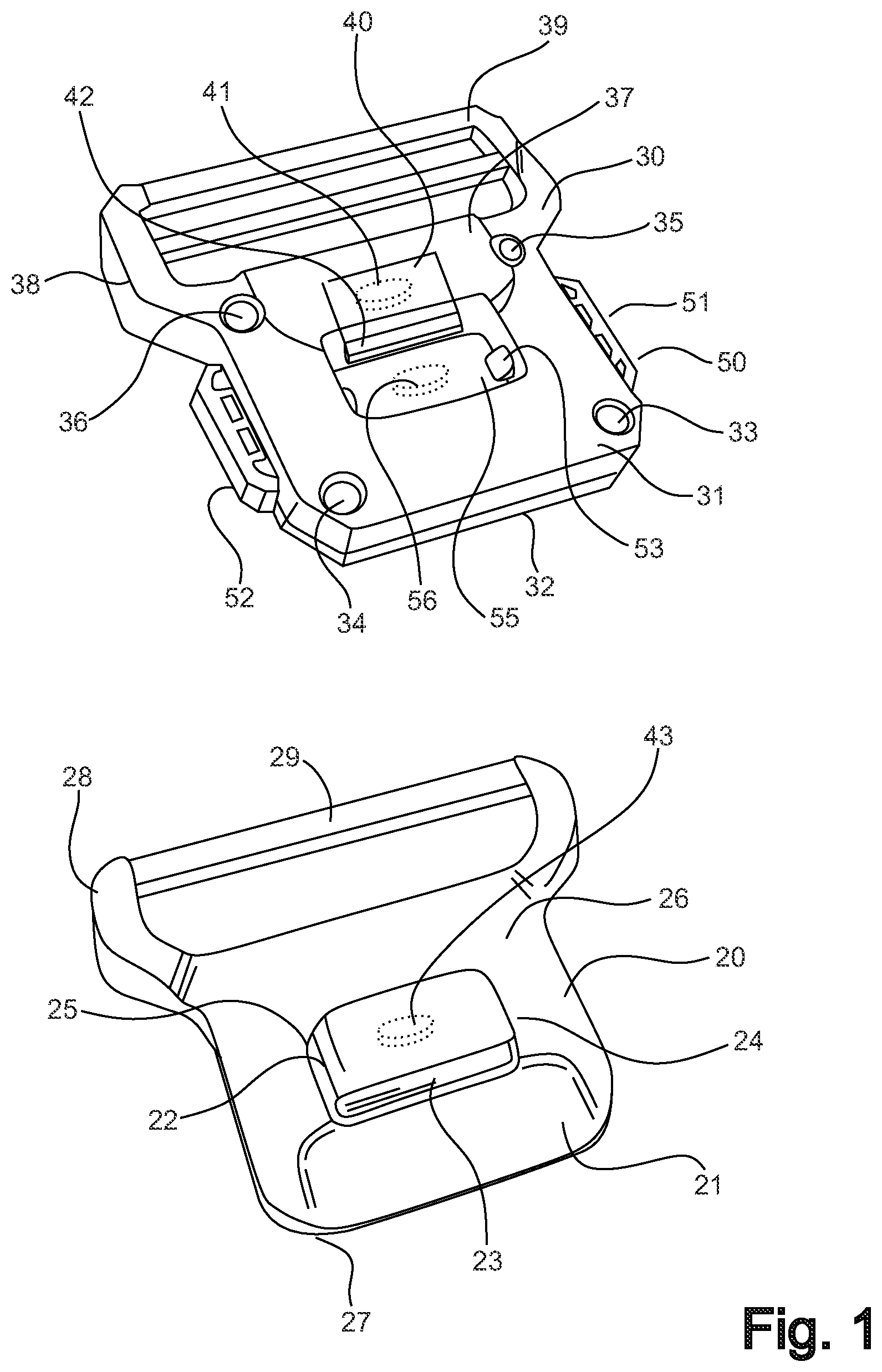 Patent US12310488 Figure 1 – Tactical belt