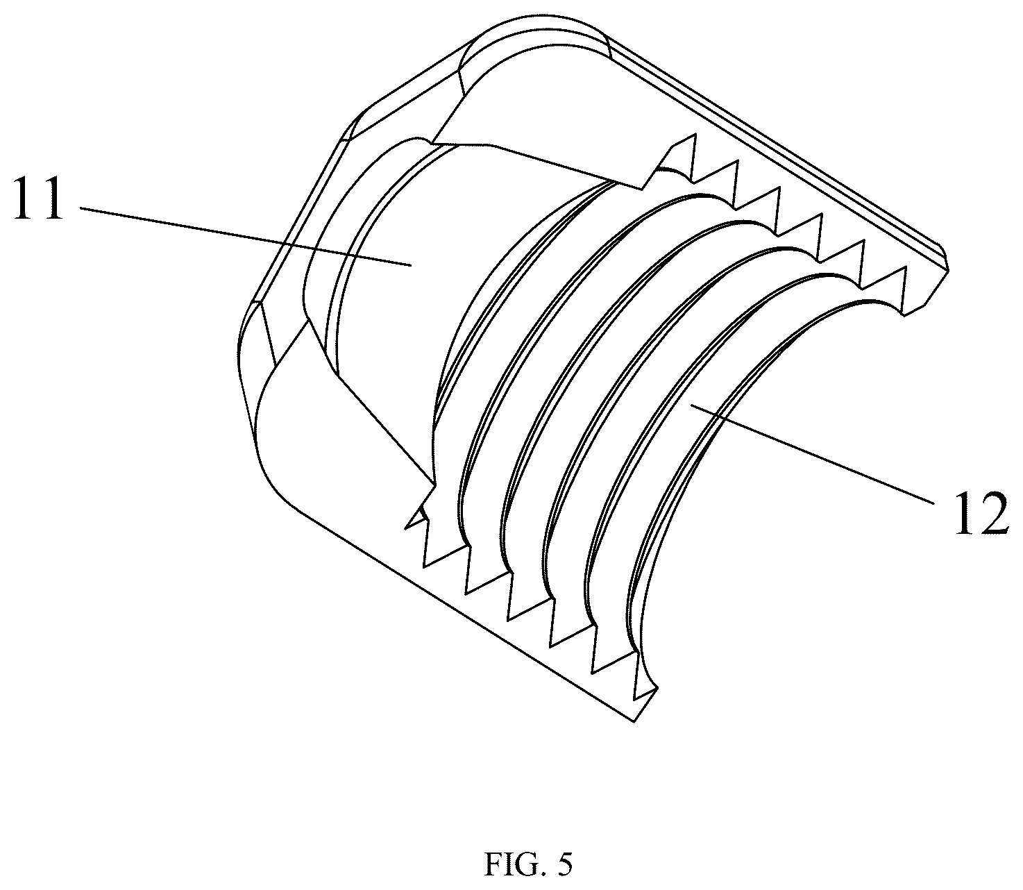 Patent US12310489 Figure 5 – Interdental brush with replaceable brush body with core and manufacturing method thereof