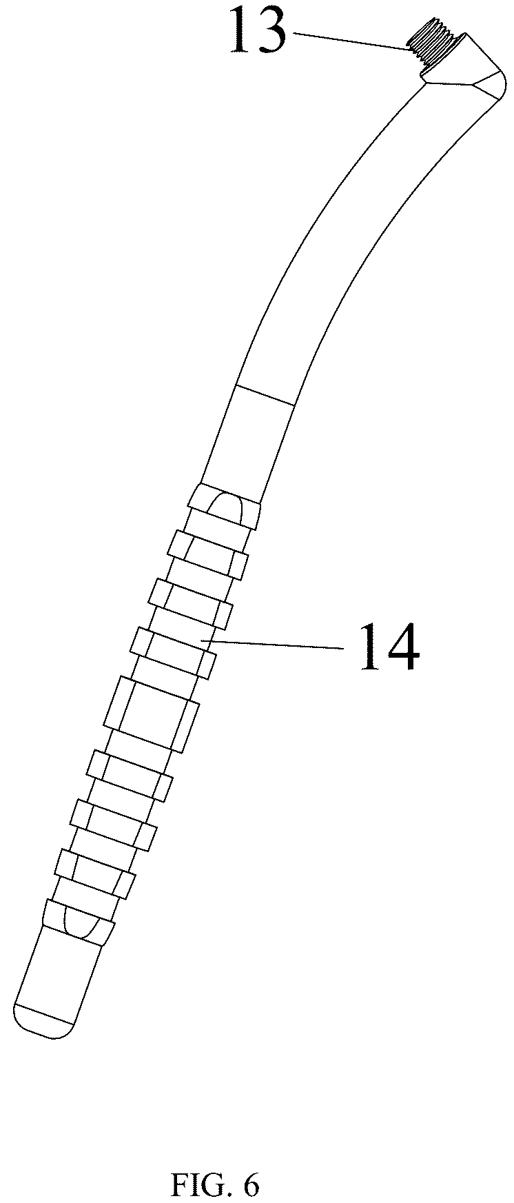 Patent US12310489 Figure 6 – Interdental brush with replaceable brush body with core and manufacturing method thereof