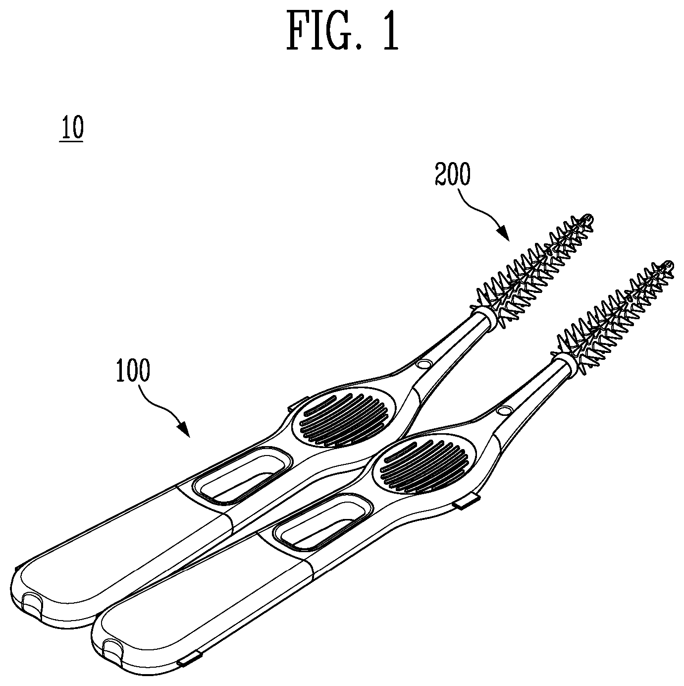 Patent US12310490 Figure 1 – Interdental brush and manufacturing method for the same