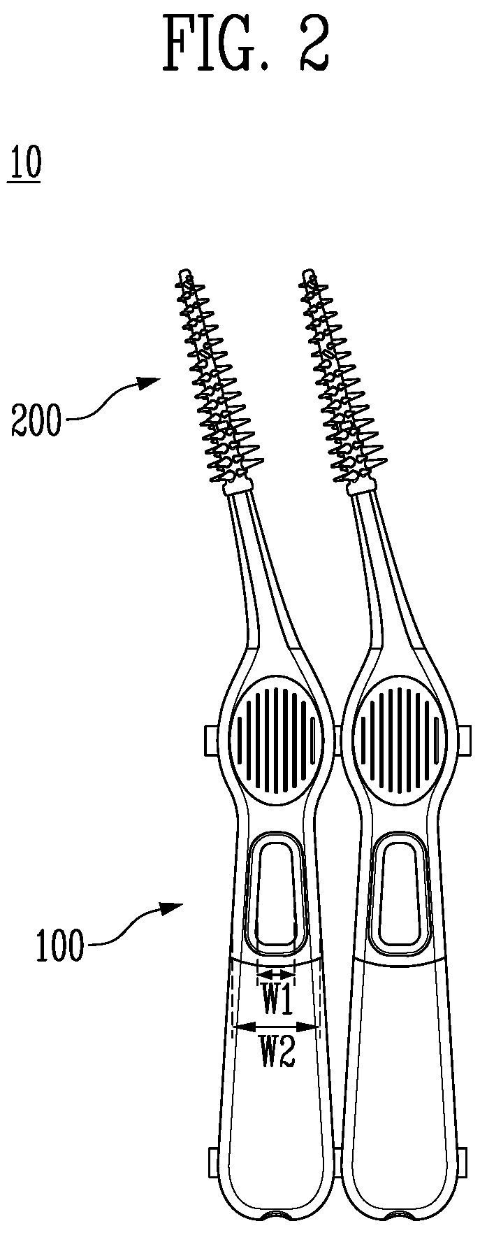 Patent US12310490 Figure 2 – Interdental brush and manufacturing method for the same