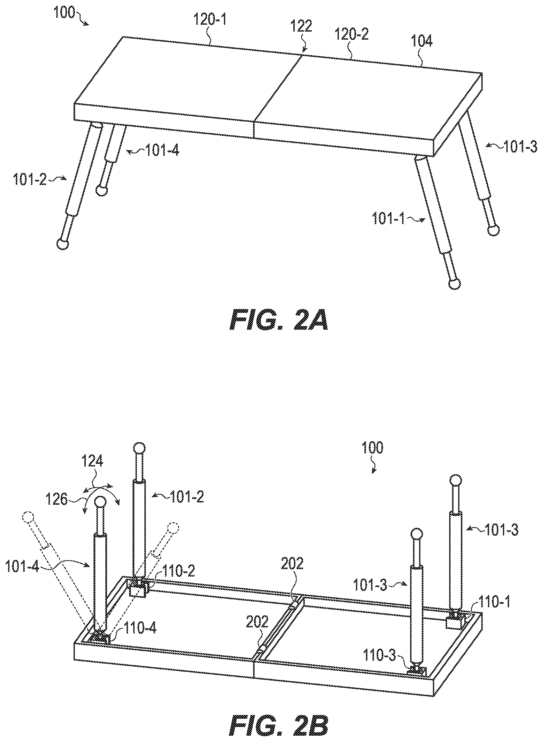 Patent US12310491 Figure 2 – Table with articulable leg system