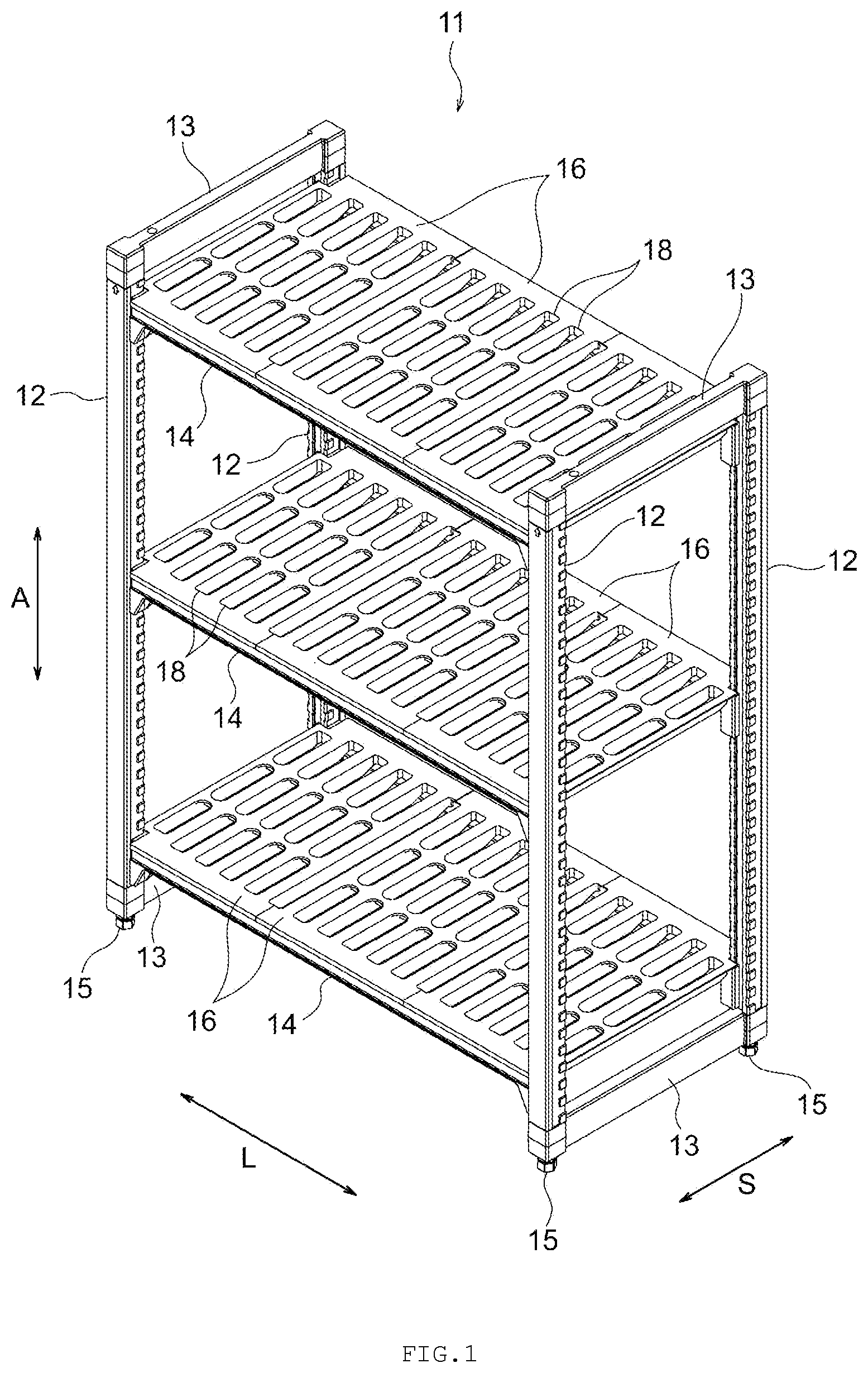 Patent US12310492 Figure 1 – Rack assembly with adjustable installation height of beam member