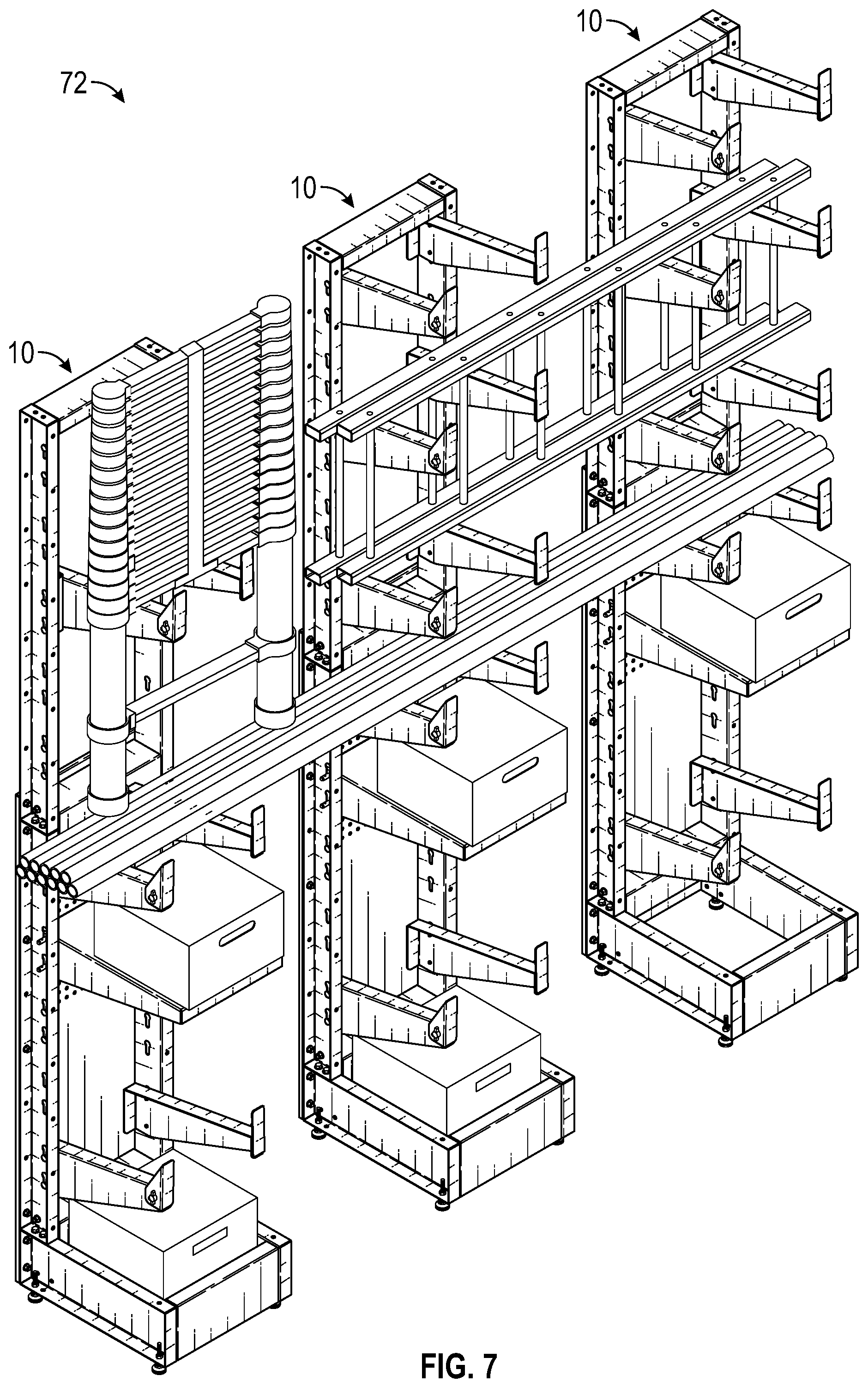 Patent US12310494 Figure 5 – Freestanding ladder storage rack