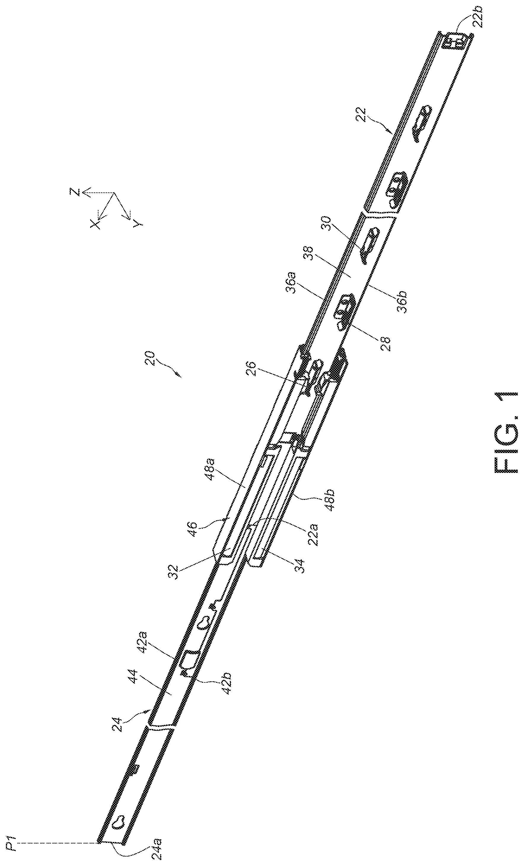 Patent US12310497 Figure 1 – Slide rail assembly