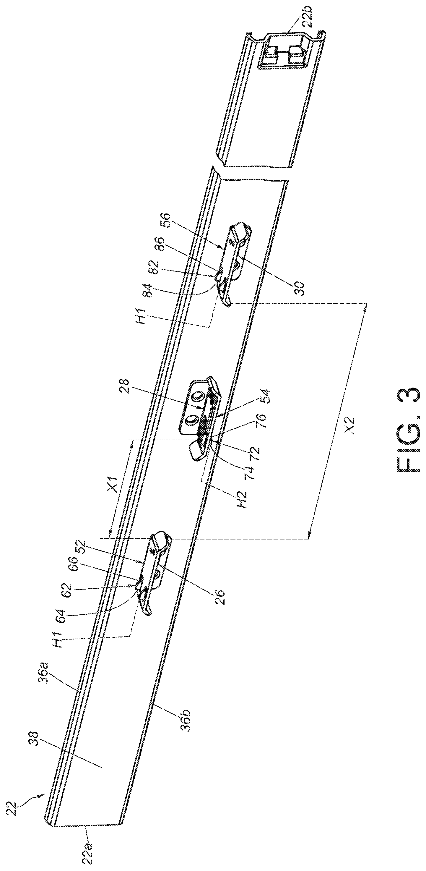 Patent US12310497 Figure 3 – Slide rail assembly