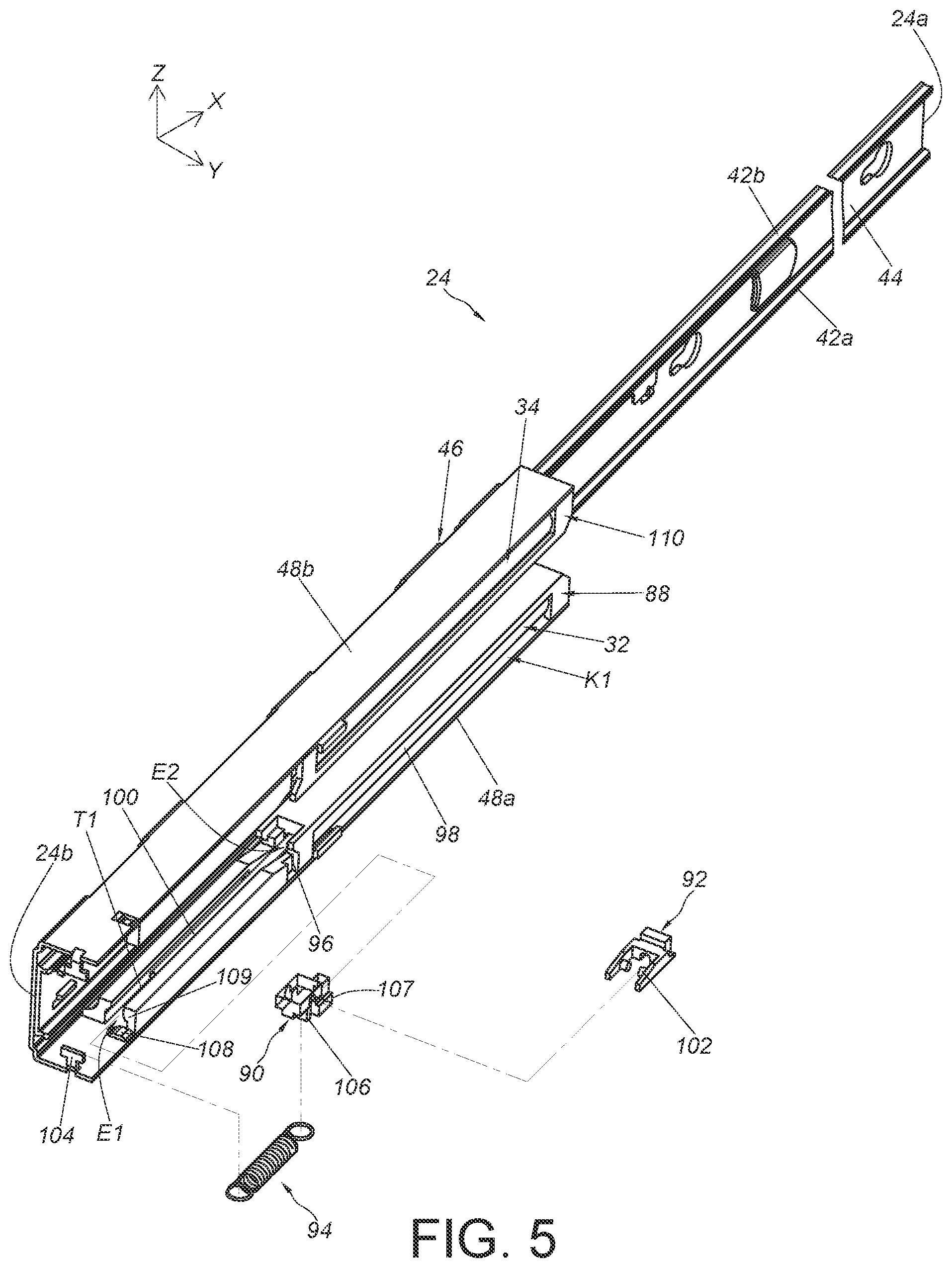 Patent US12310497 Figure 5 – Slide rail assembly