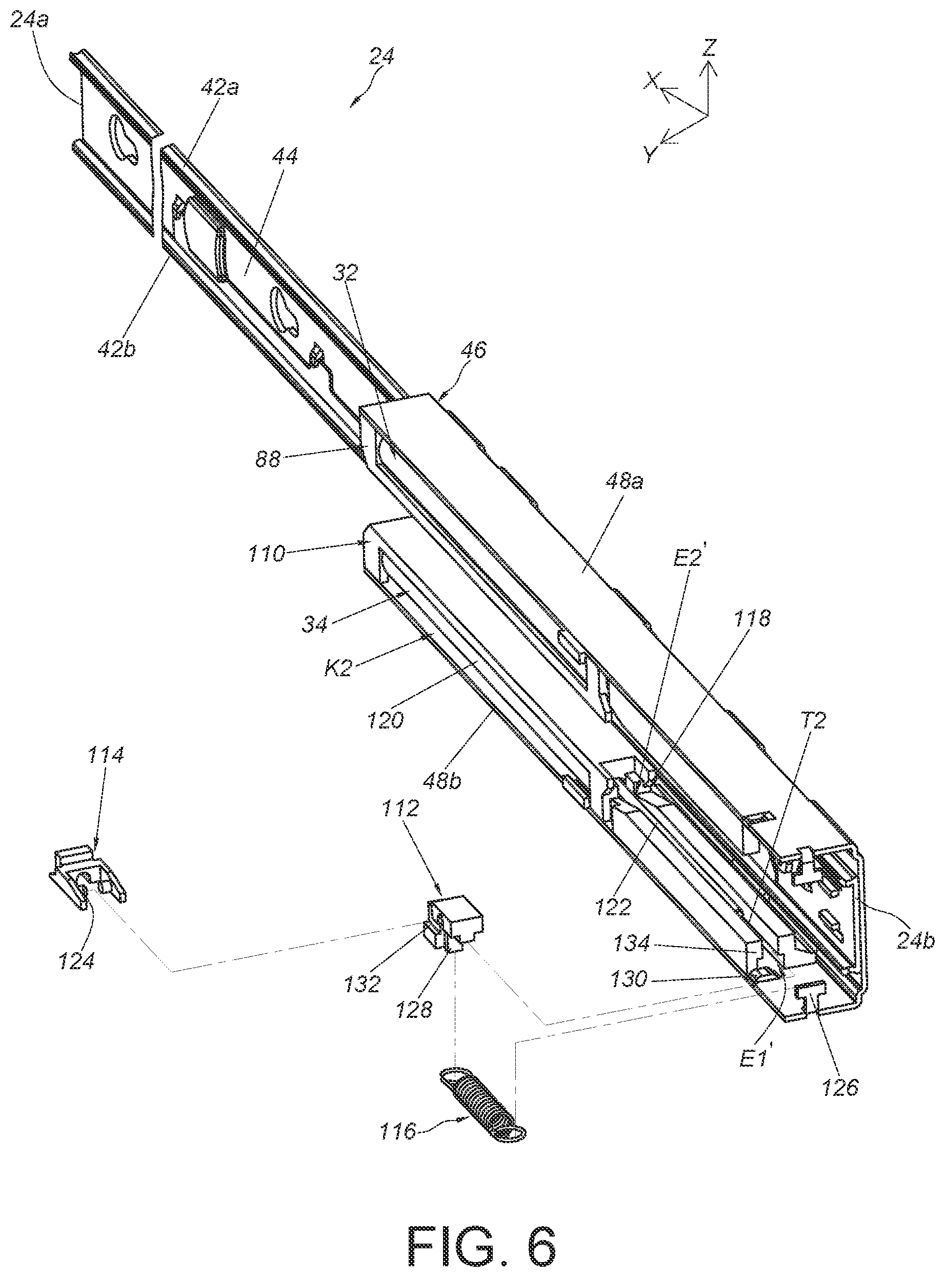 Patent US12310497 Figure 6 – Slide rail assembly