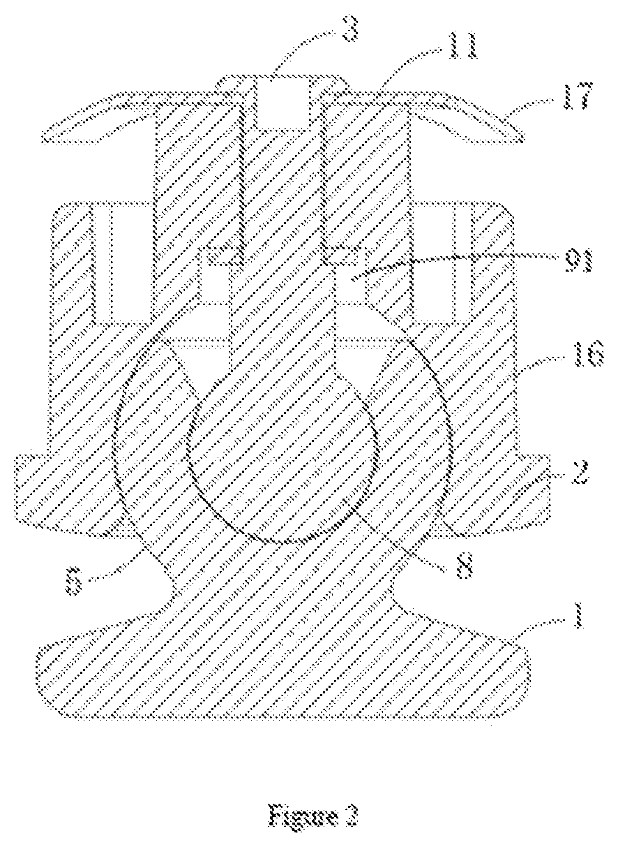 Patent US12310498 Figure 2 – Universal leveling connector with double spherical structures