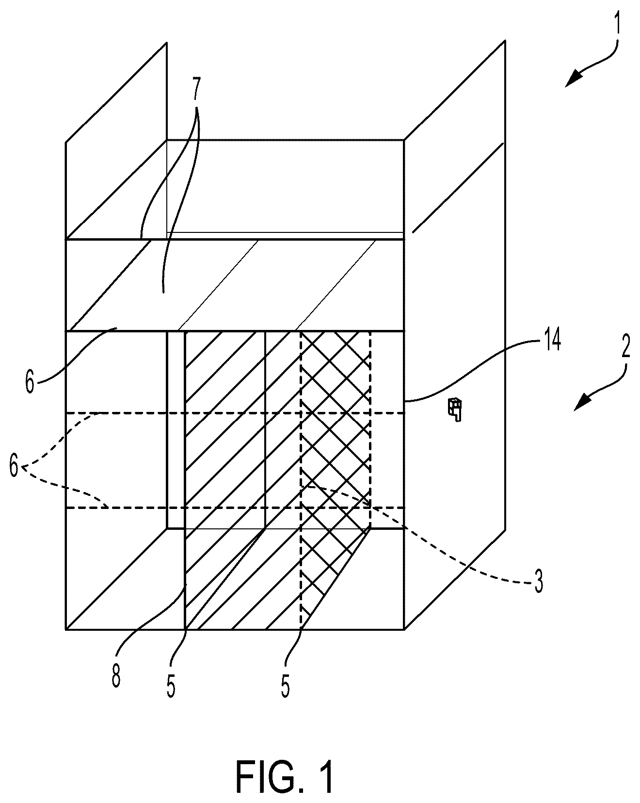 Patent US12310500 — Frame element for installation in work furniture — Figure 1