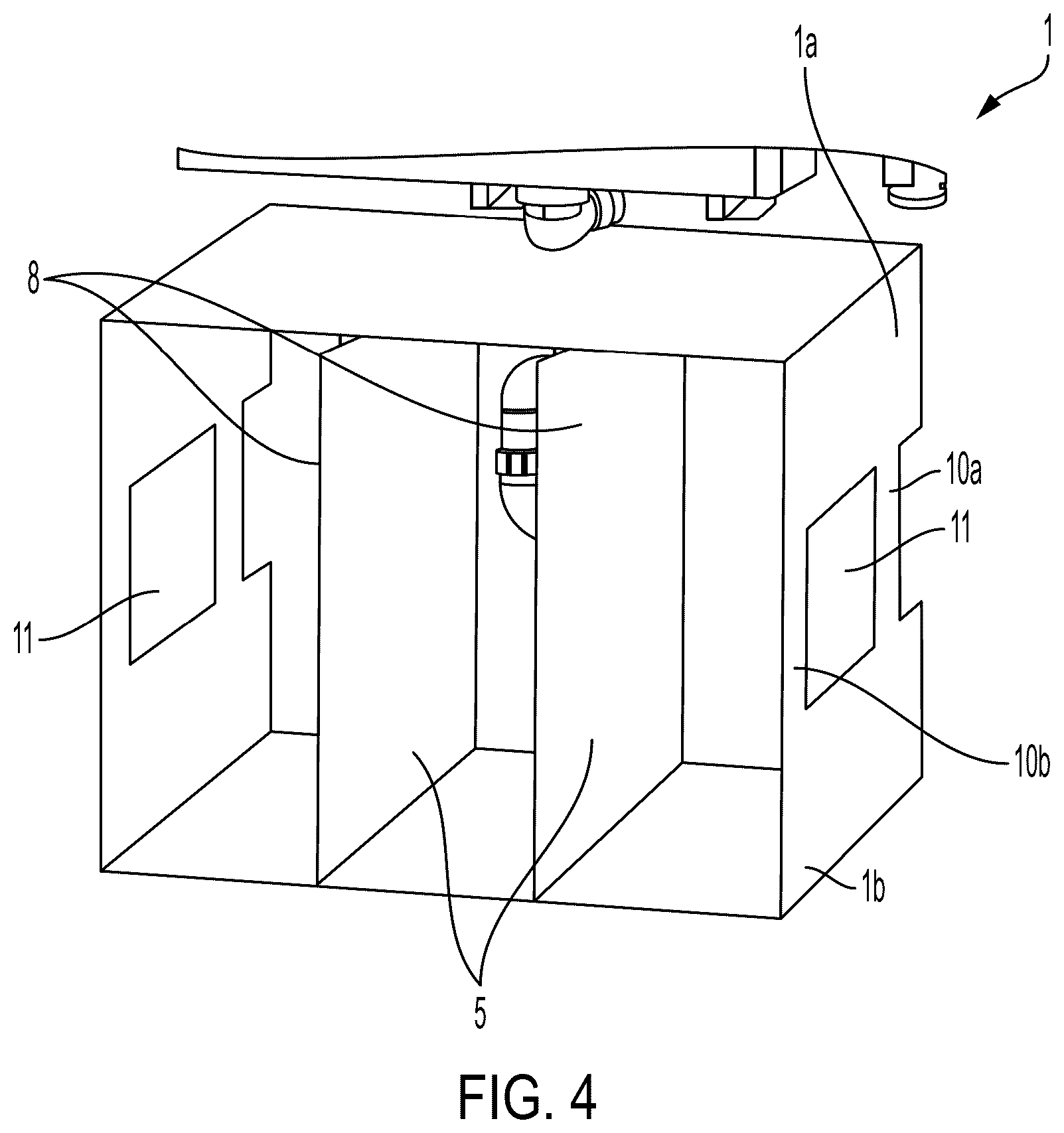 Patent US12310500 Figure 4 – Frame element for installation in work furniture