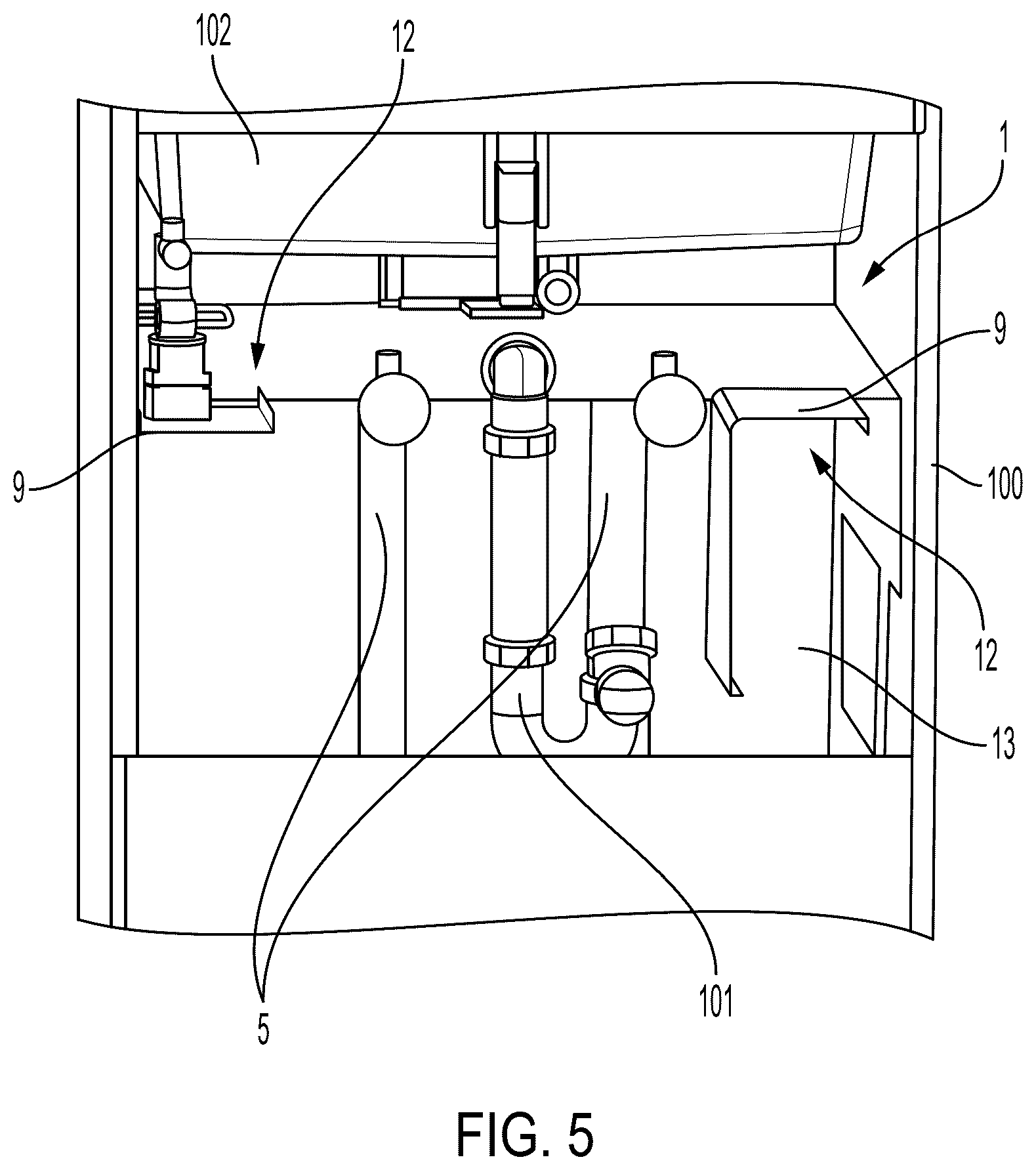 Patent US12310500 Figure 5 – Frame element for installation in work furniture