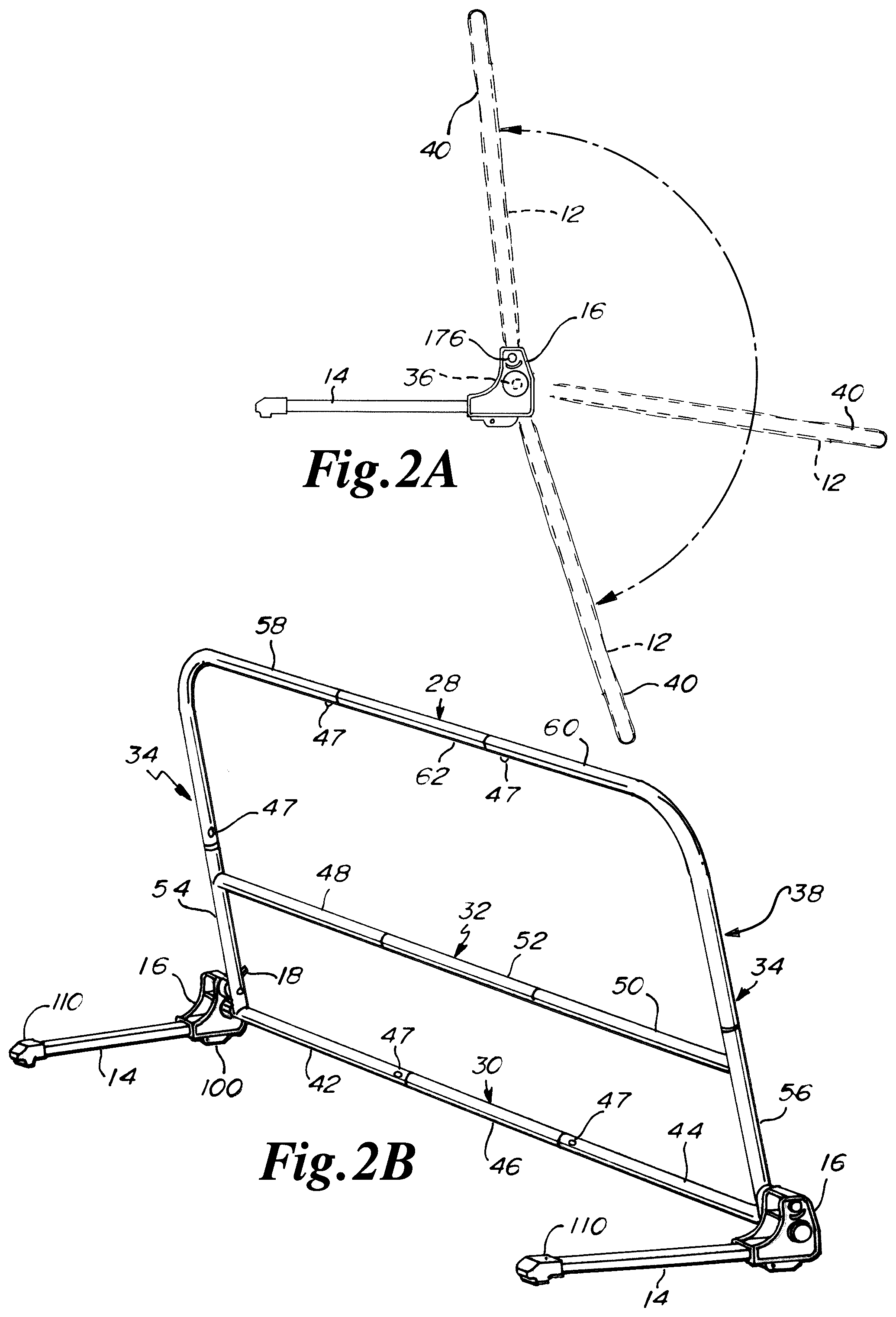 Patent US12310505 Figure 2 – Bed rail having rotating seat for guard frame