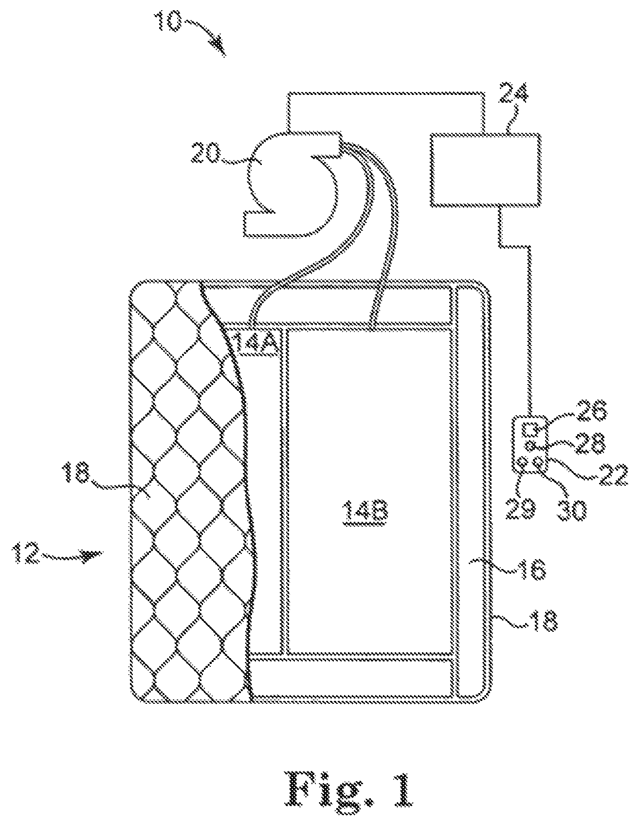 Patent US12310506 Figure 1 – Adjustable bed system with foundations having first and second configurations