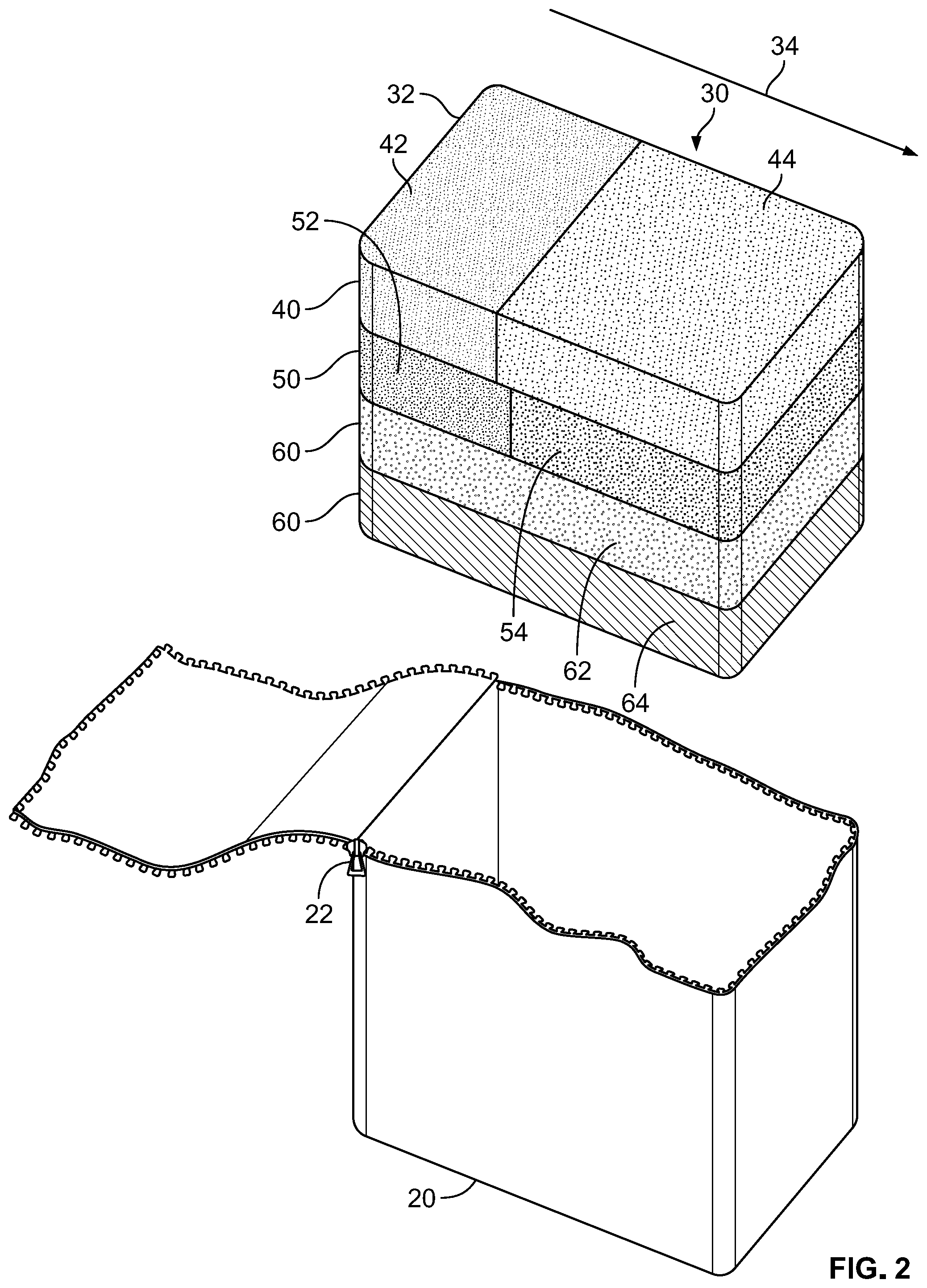 Patent US12310508 Figure 2 – Custom foam mattress design system
