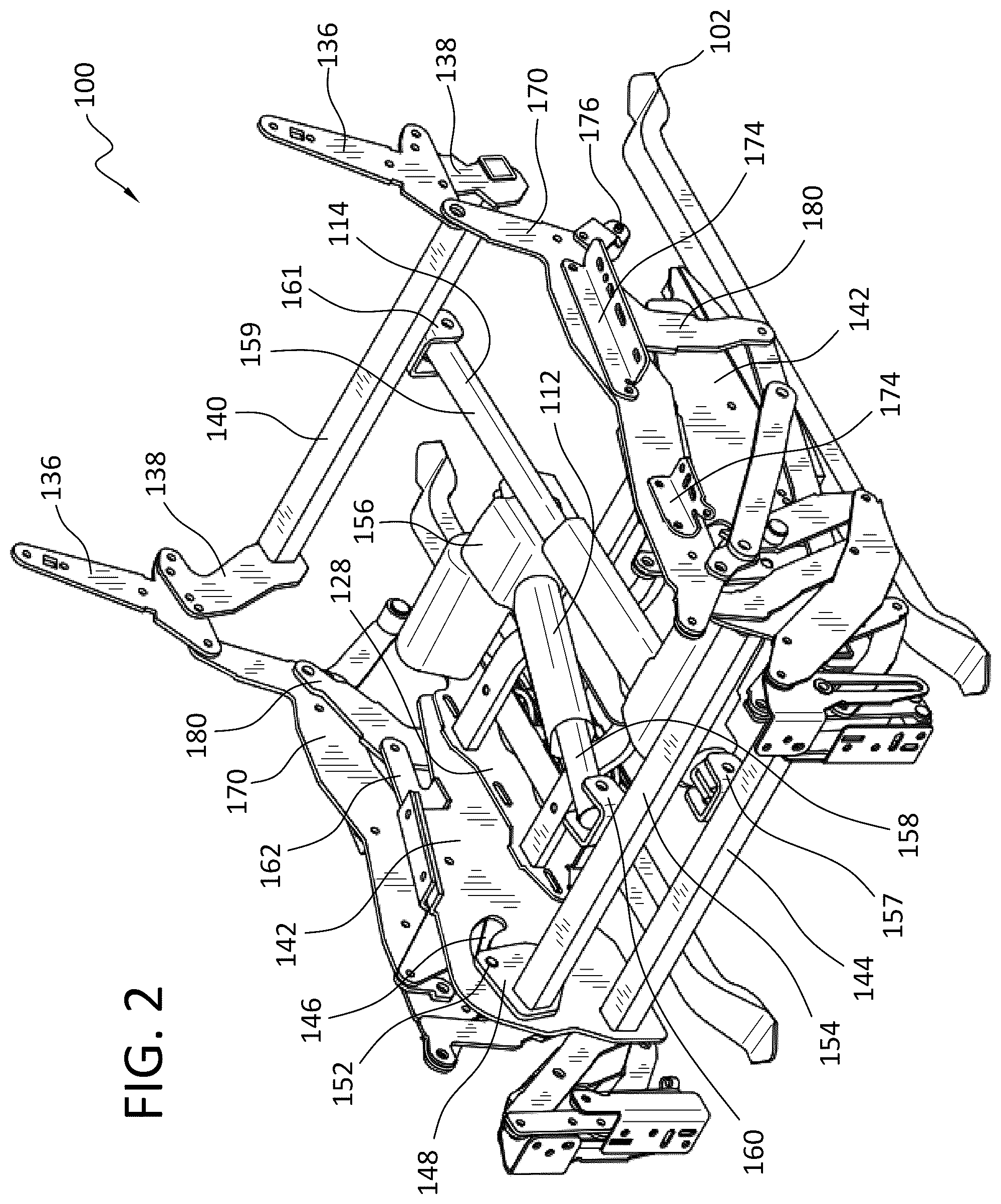 Patent US12310509 Figure 2 – Powered rocking lounger chair