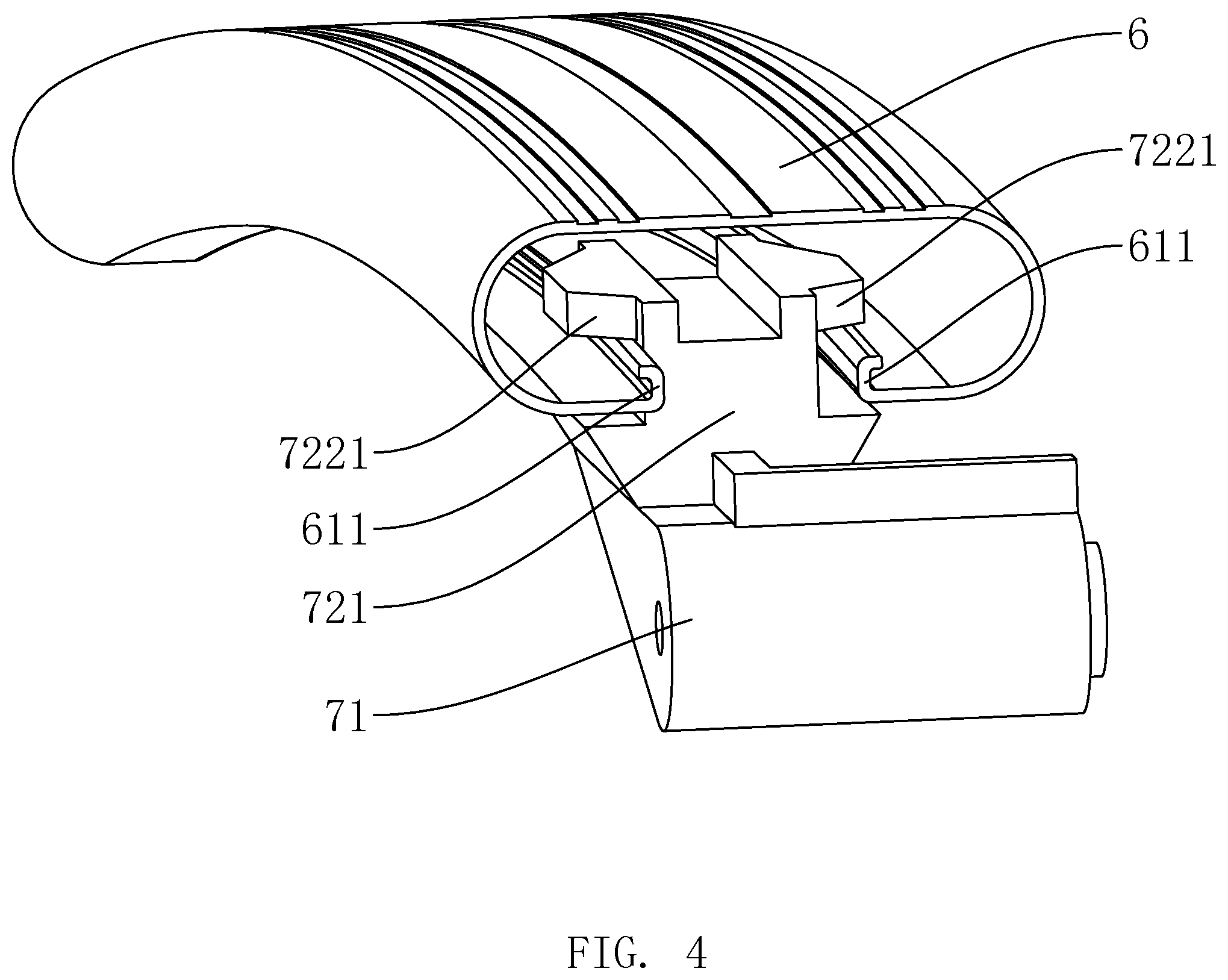 Patent US12310511 Figure 4 – Foldable chair frame with armrests