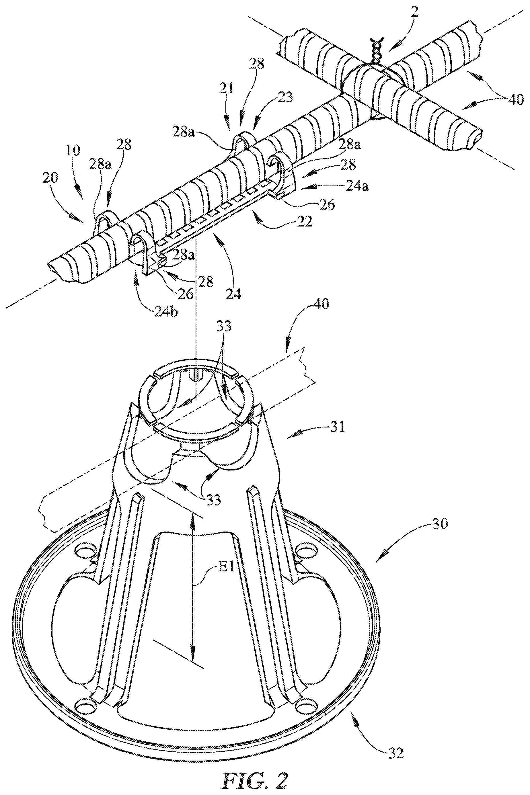 Patent US12310512 Figure 2 – Apparatus and method of vertically adjusting reinforcing support structure