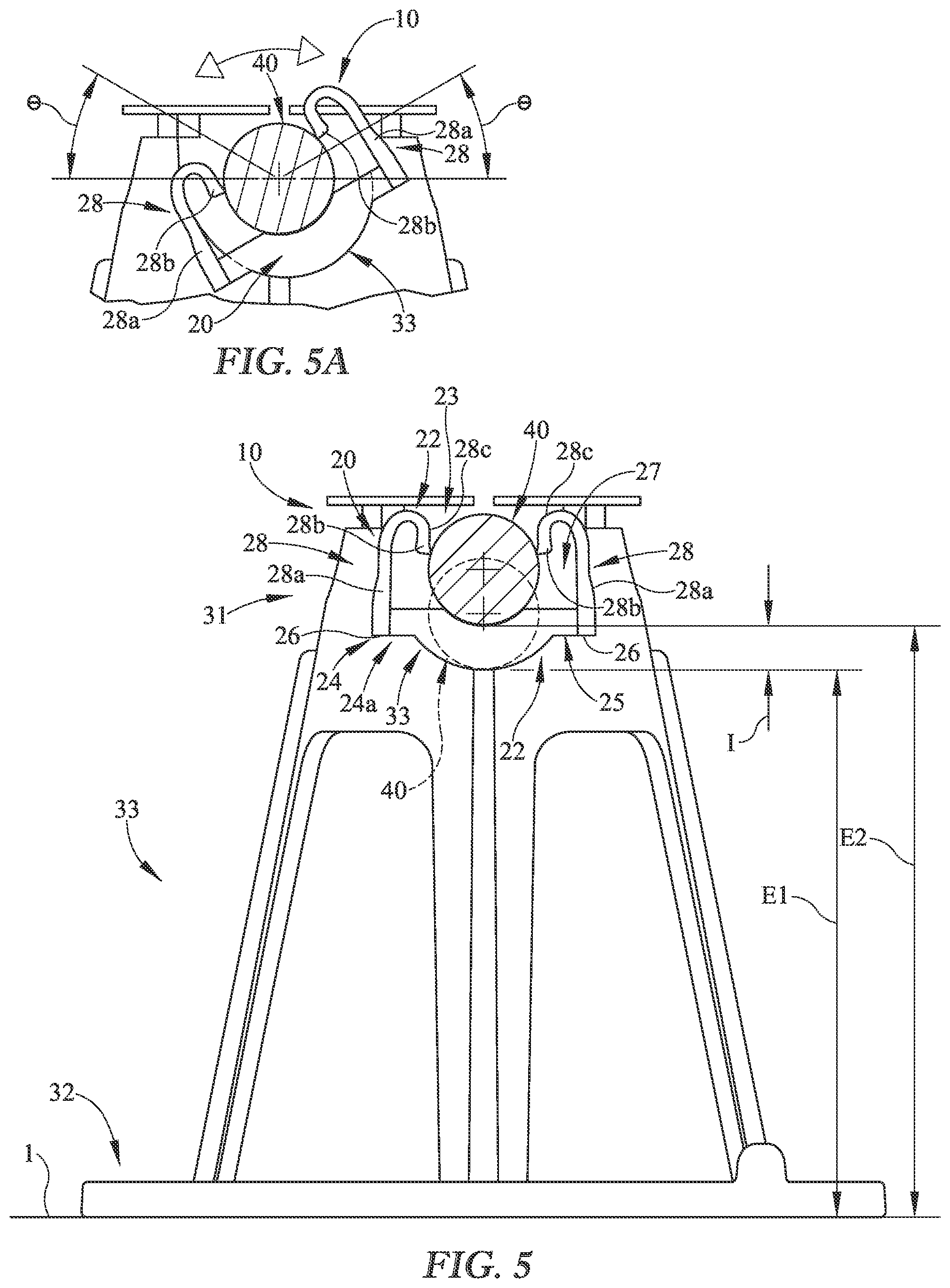 Patent US12310512 Figure 5 – Apparatus and method of vertically adjusting reinforcing support structure