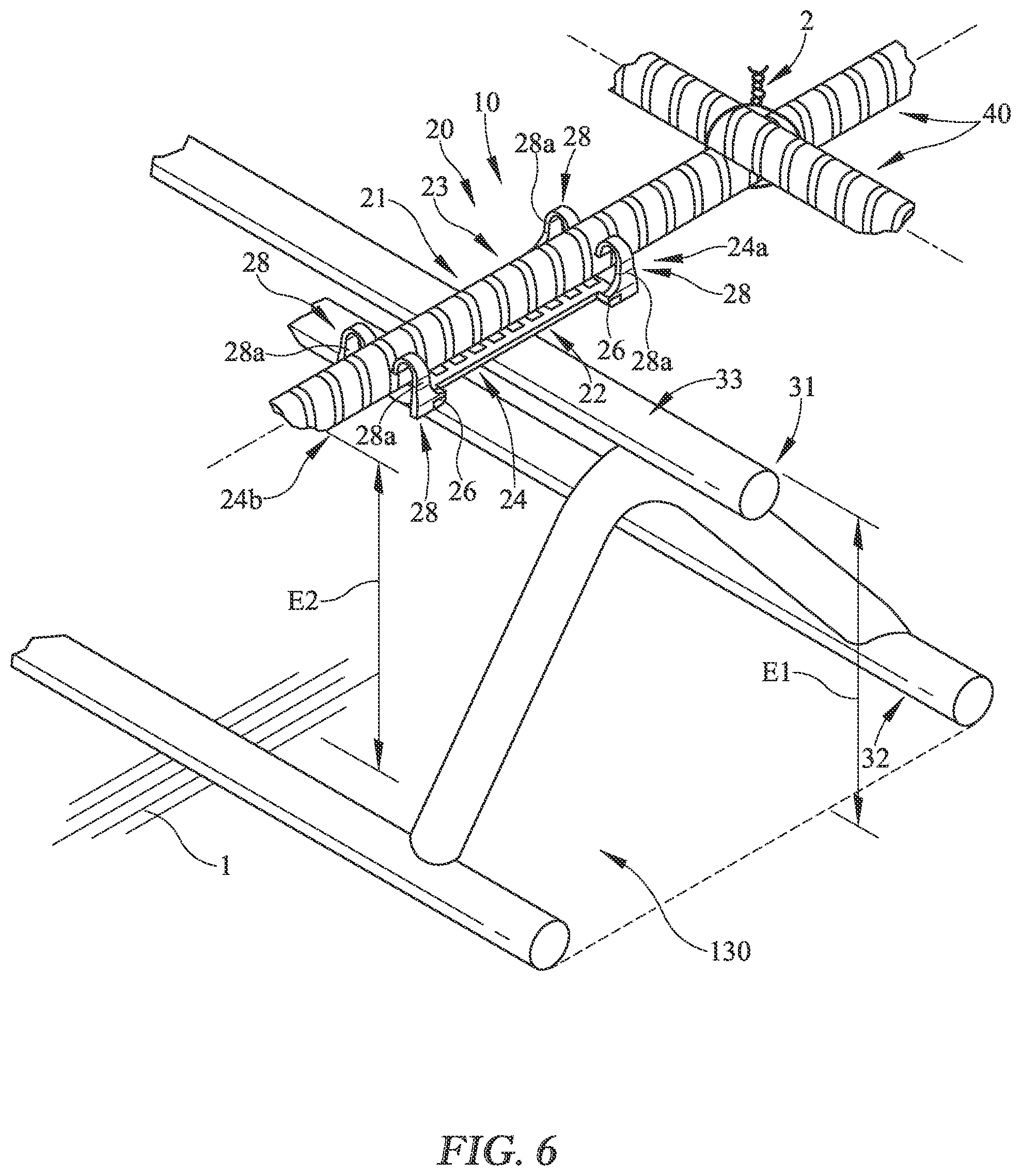 Patent US12310512 Figure 6 – Apparatus and method of vertically adjusting reinforcing support structure