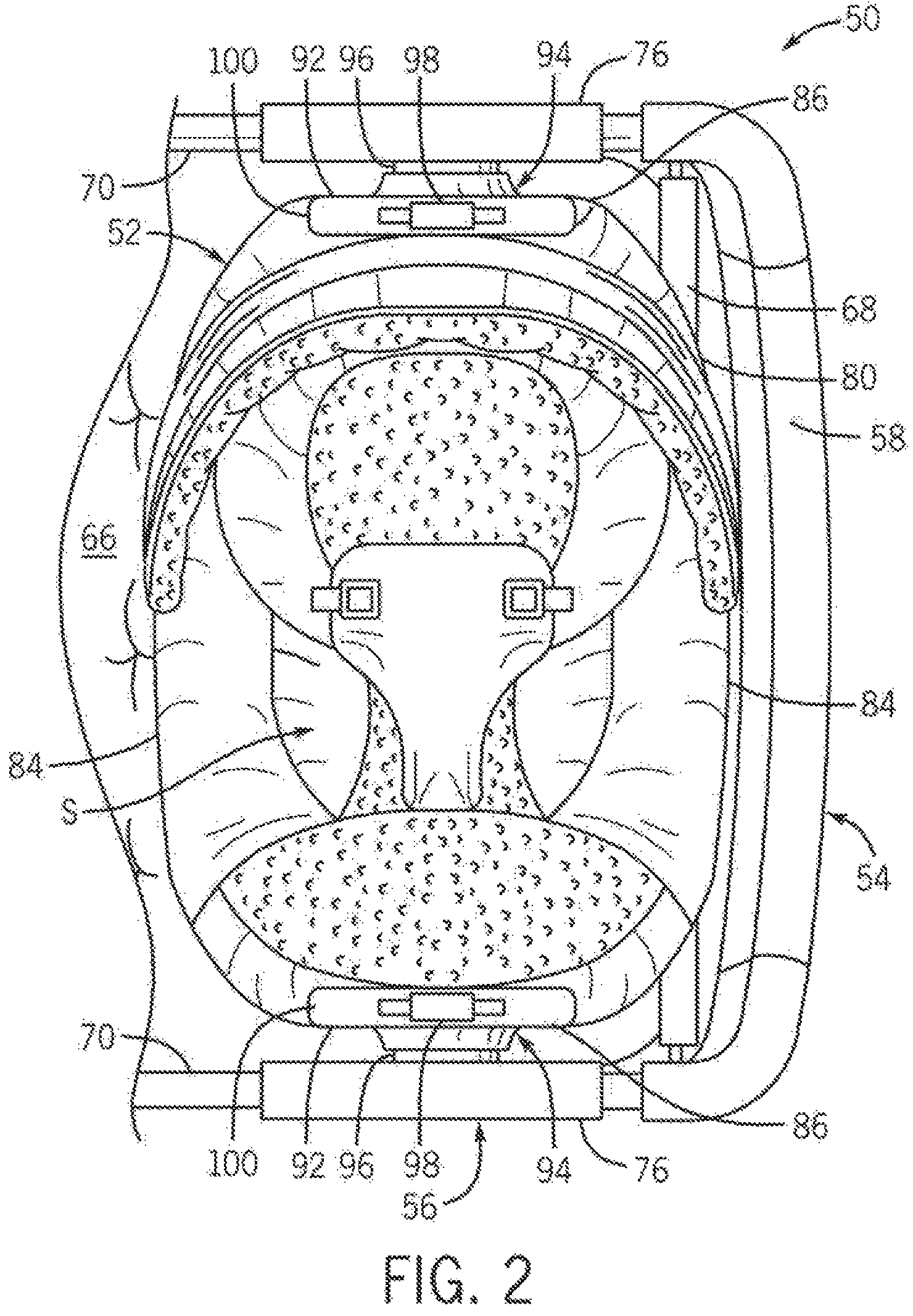 Patent US12310514 Figure 2 – Child containment system with multiple infant support modes