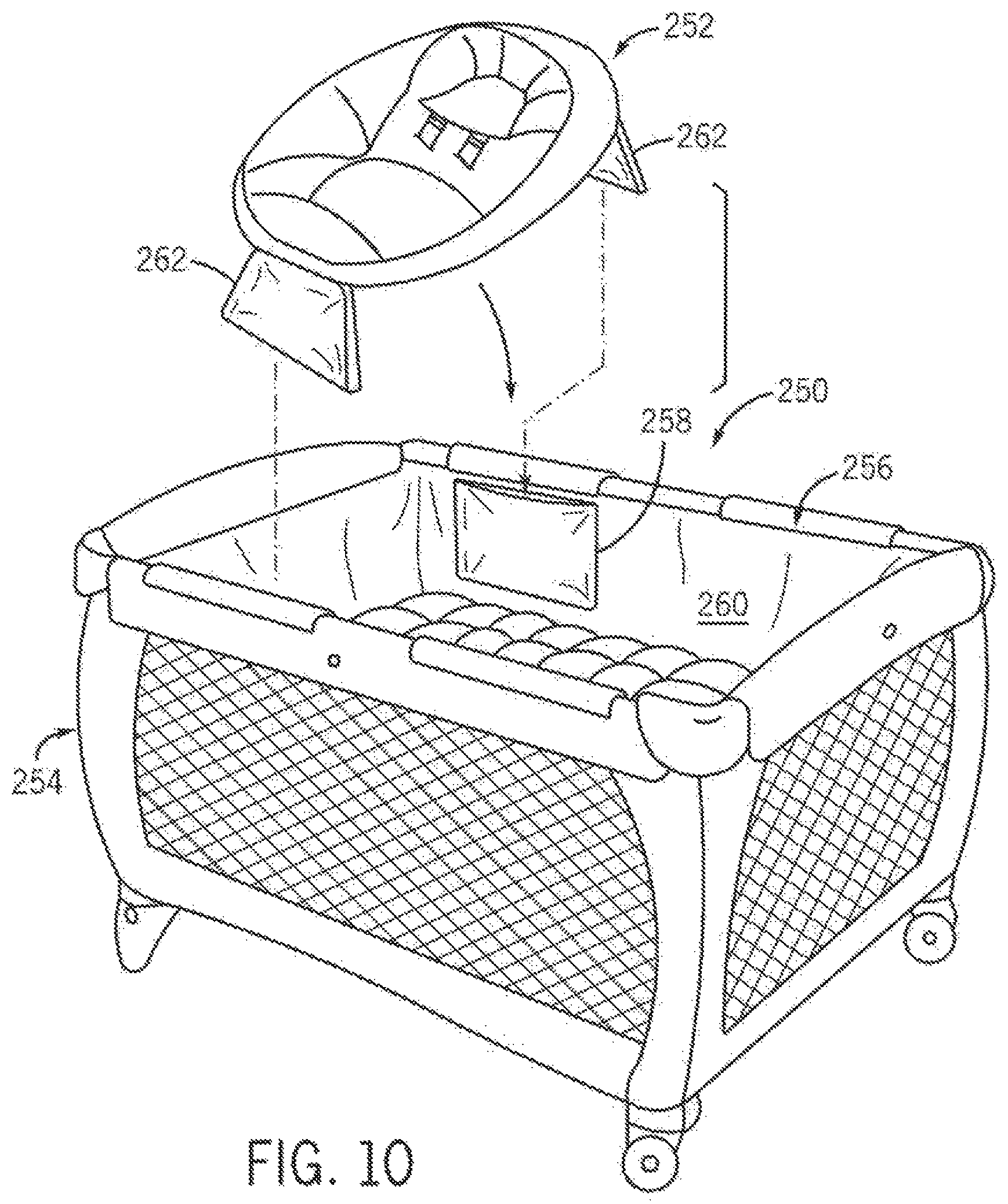 Patent US12310514 Figure 11 – Child containment system with multiple infant support modes