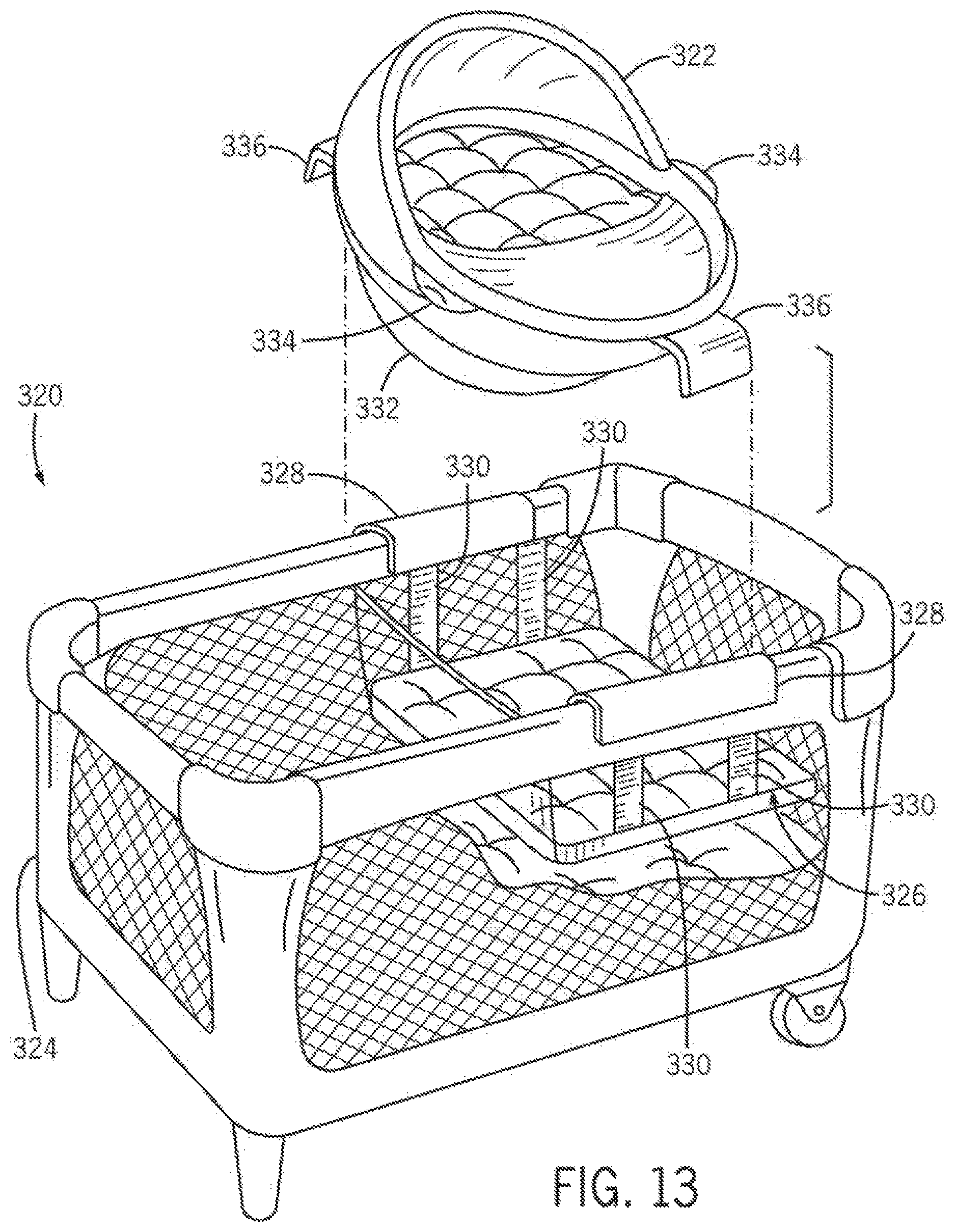 Patent US12310514 Figure 15 – Child containment system with multiple infant support modes