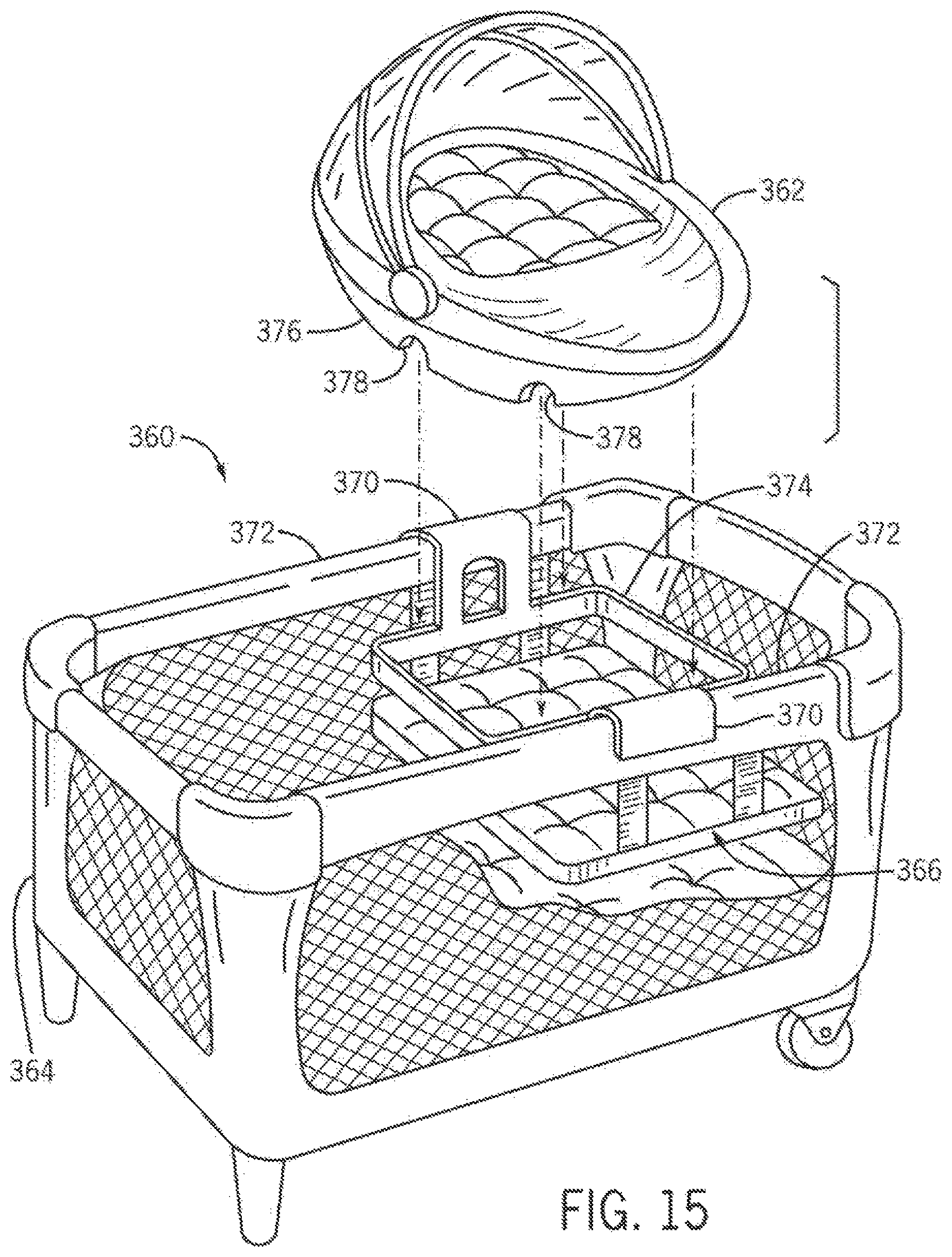 Patent US12310514 Figure 17 – Child containment system with multiple infant support modes