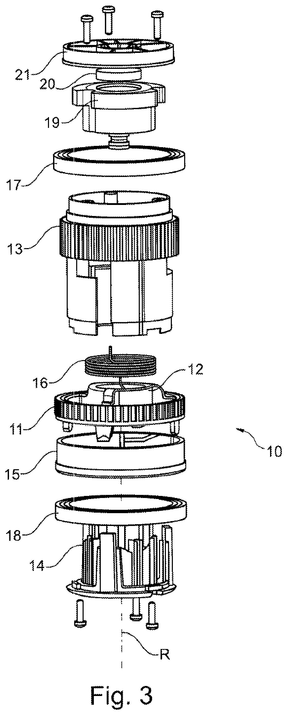 Patent US12310522 Figure 3 – Device and method for preparing foods arranged in a vessel
