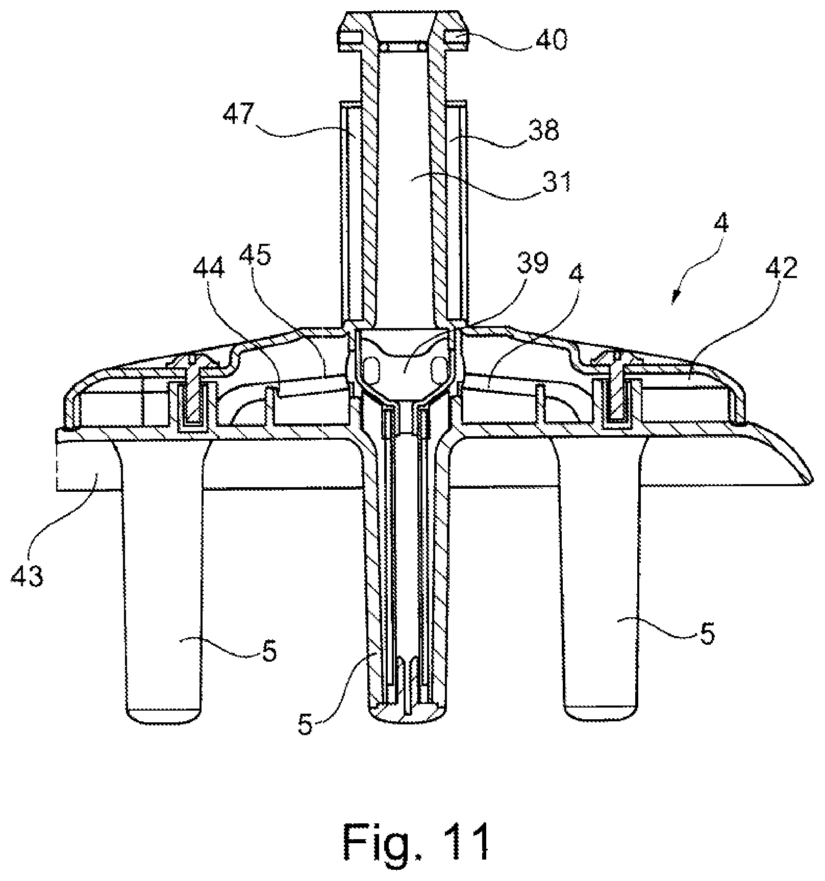 Patent US12310522 Figure 9 – Device and method for preparing foods arranged in a vessel