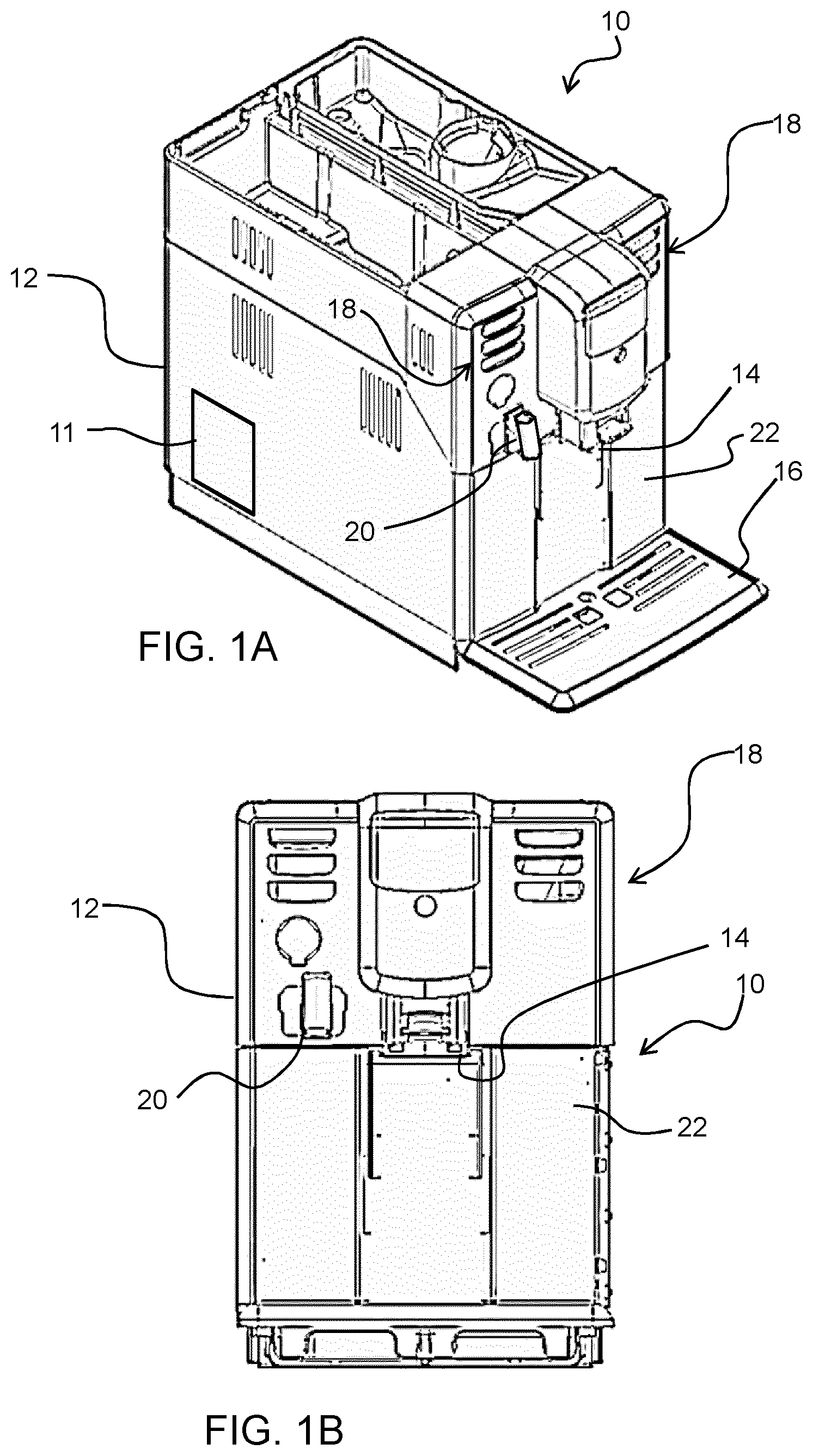 Patent US12310525 Figure 1 – Coffee machine